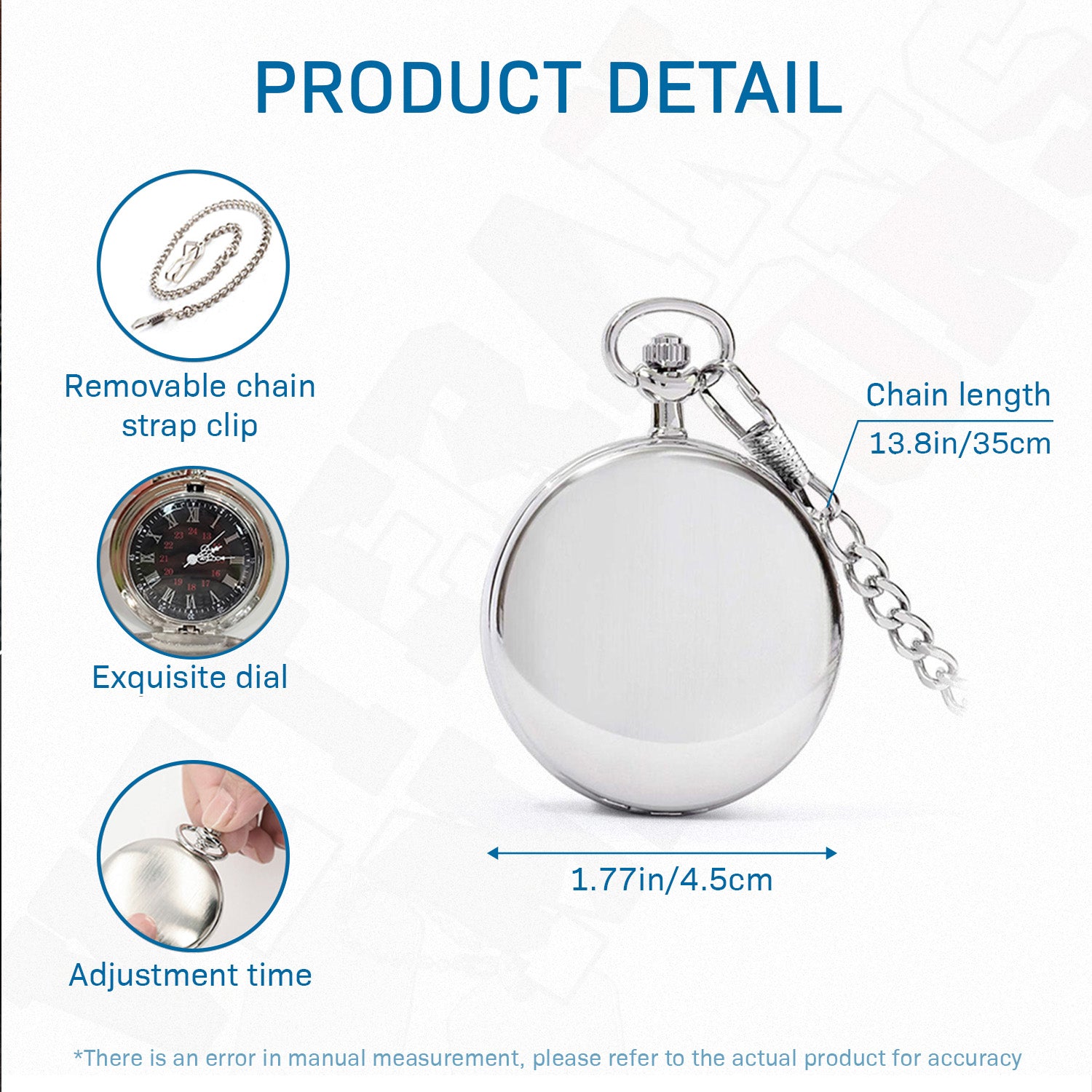US Air Force Pocket Watch Custom Text Military Gift