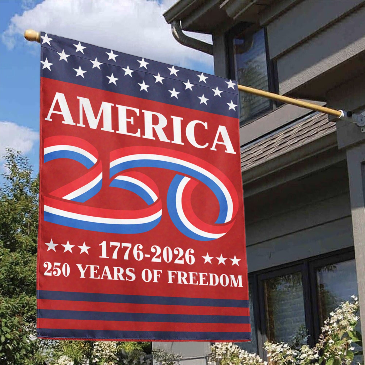 America 250 1776 - 2026 House Flag 28''x40'' Twin-Side Printing