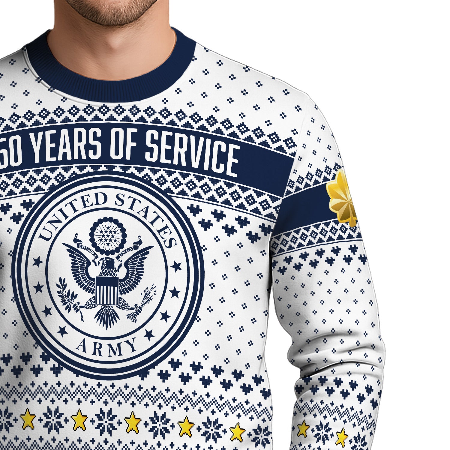 Custom Ranks US Army Ugly Christmas Sweater for Women Men KRUST06