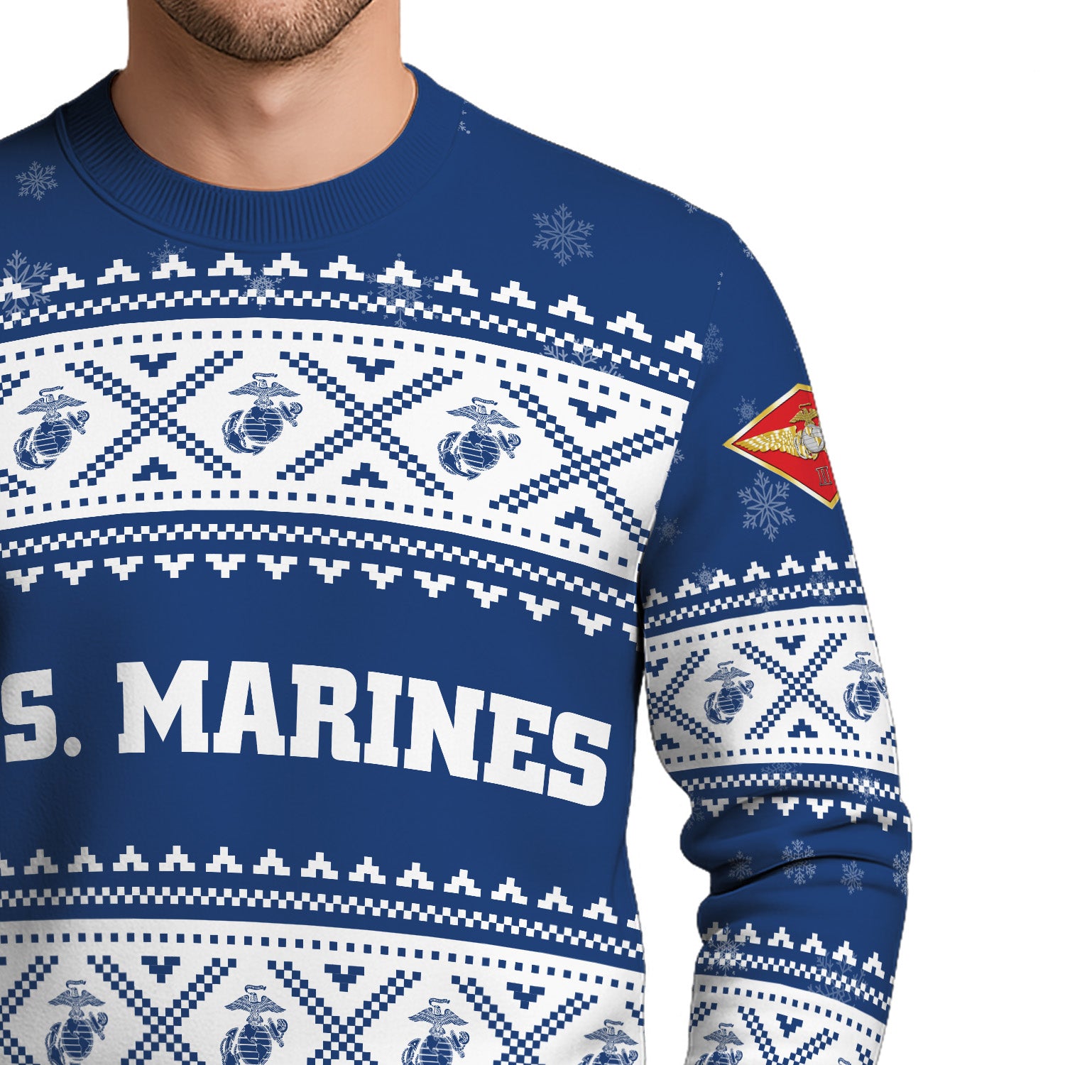 Custom Ranks USMC Ugly Christmas Sweater for Women Men KRUST05