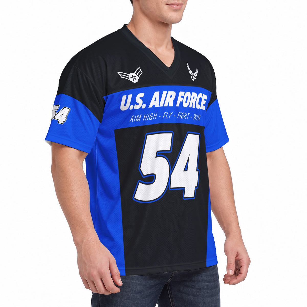 Custom Air Force Veteran Sports Jersey Personalized Rank Number and Text