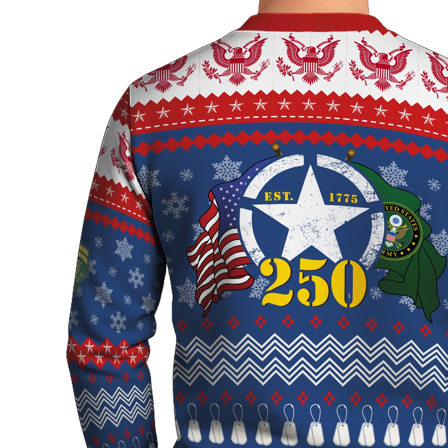 Custom Ranks US Army Ugly Christmas Sweater for Women Men KRUST04