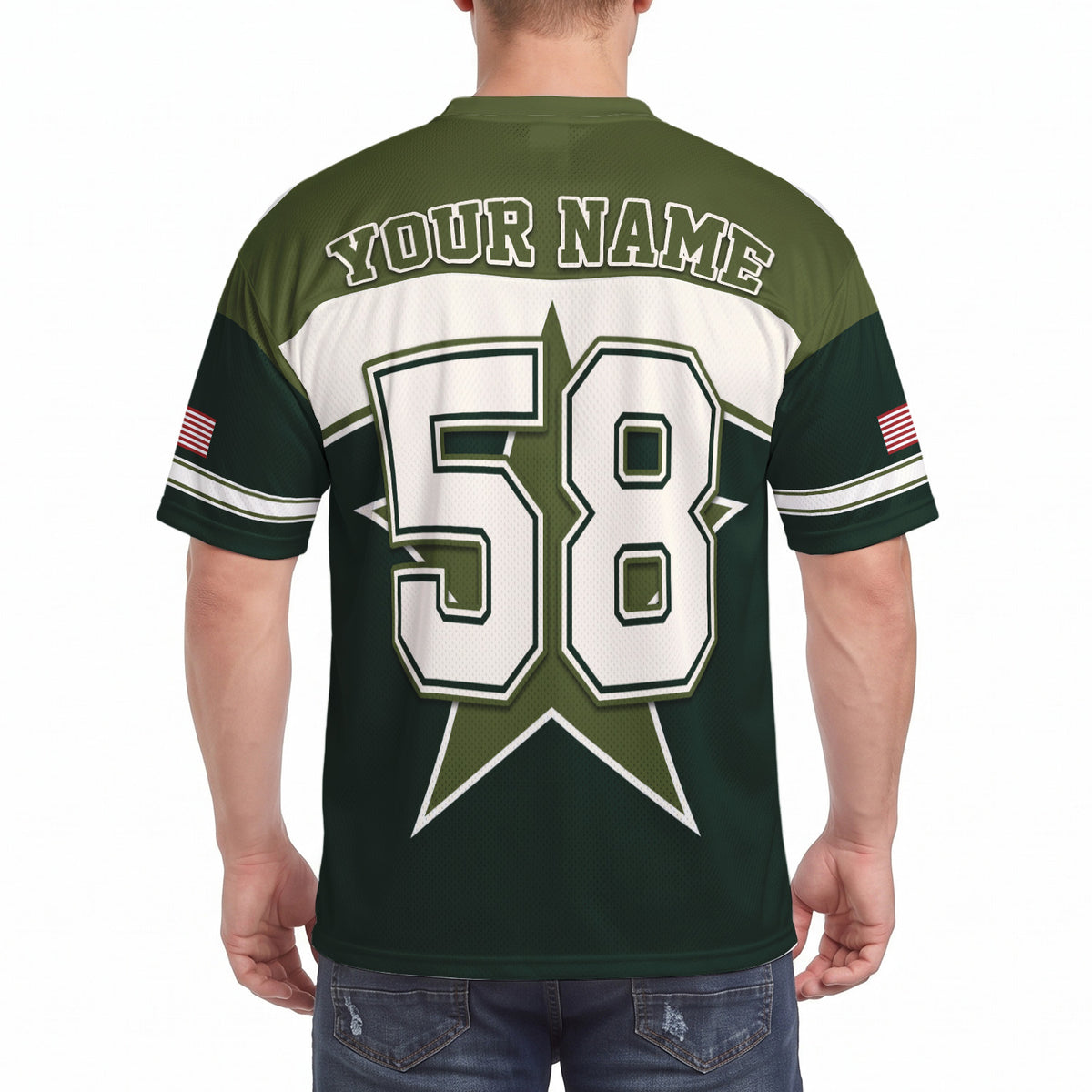 Custom Army Veteran Sports Jersey Personalized Rank and Custom Wording
