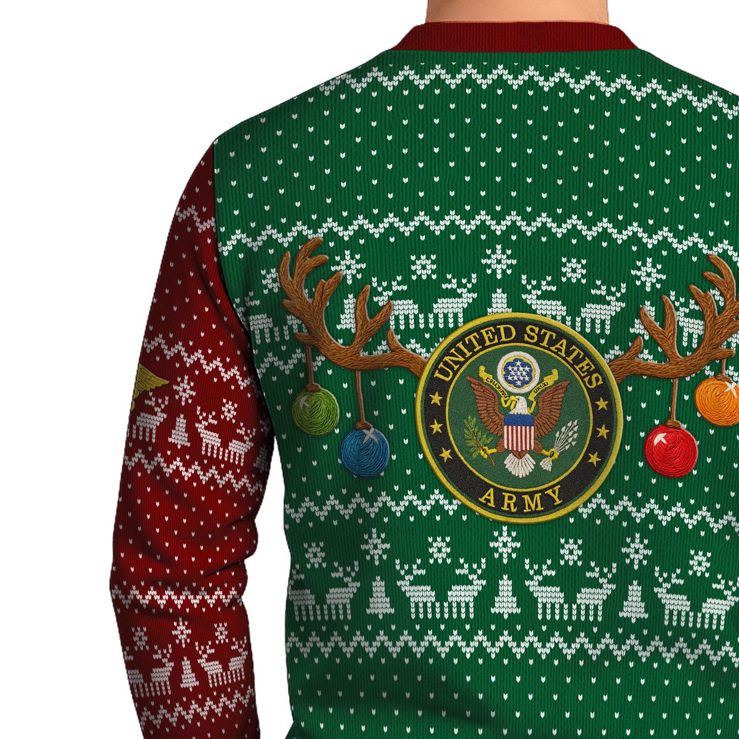 Personalized US Army Ugly Christmas Sweater KRUST21