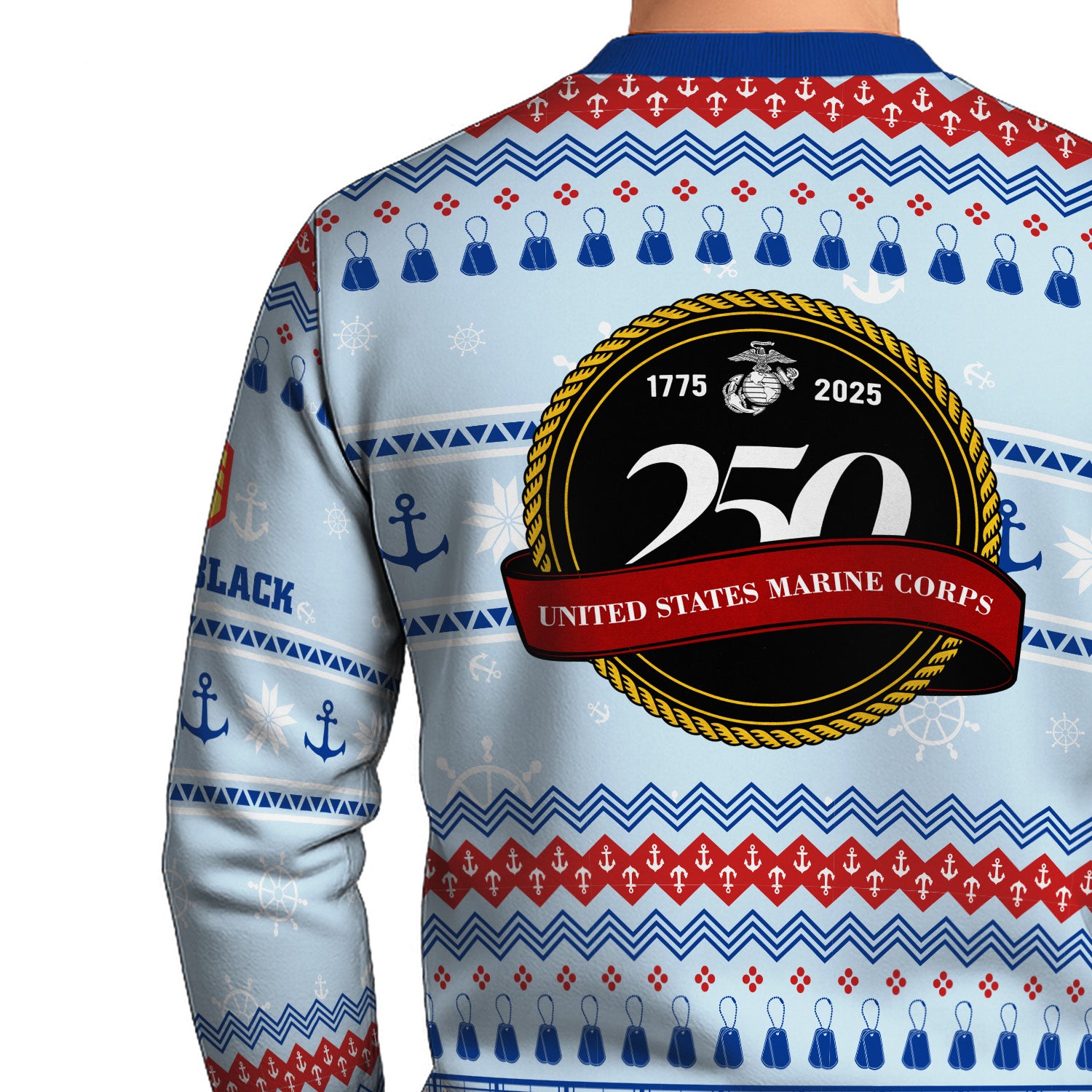 Custom Ranks And Text USMC Ugly Christmas Sweater for Women Men KRUST02