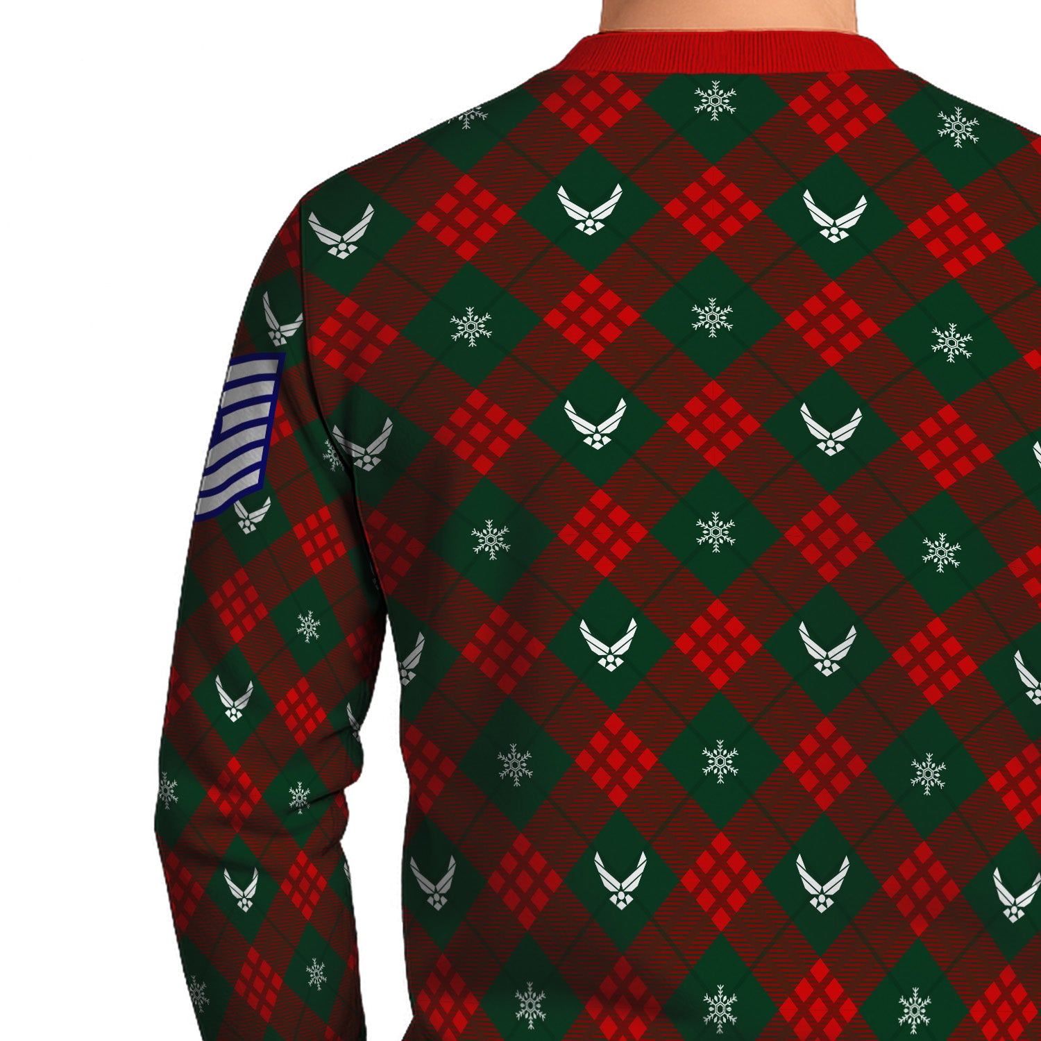 Custom Ranks US Air Force Ugly Christmas Sweater for Women Men KRUST08