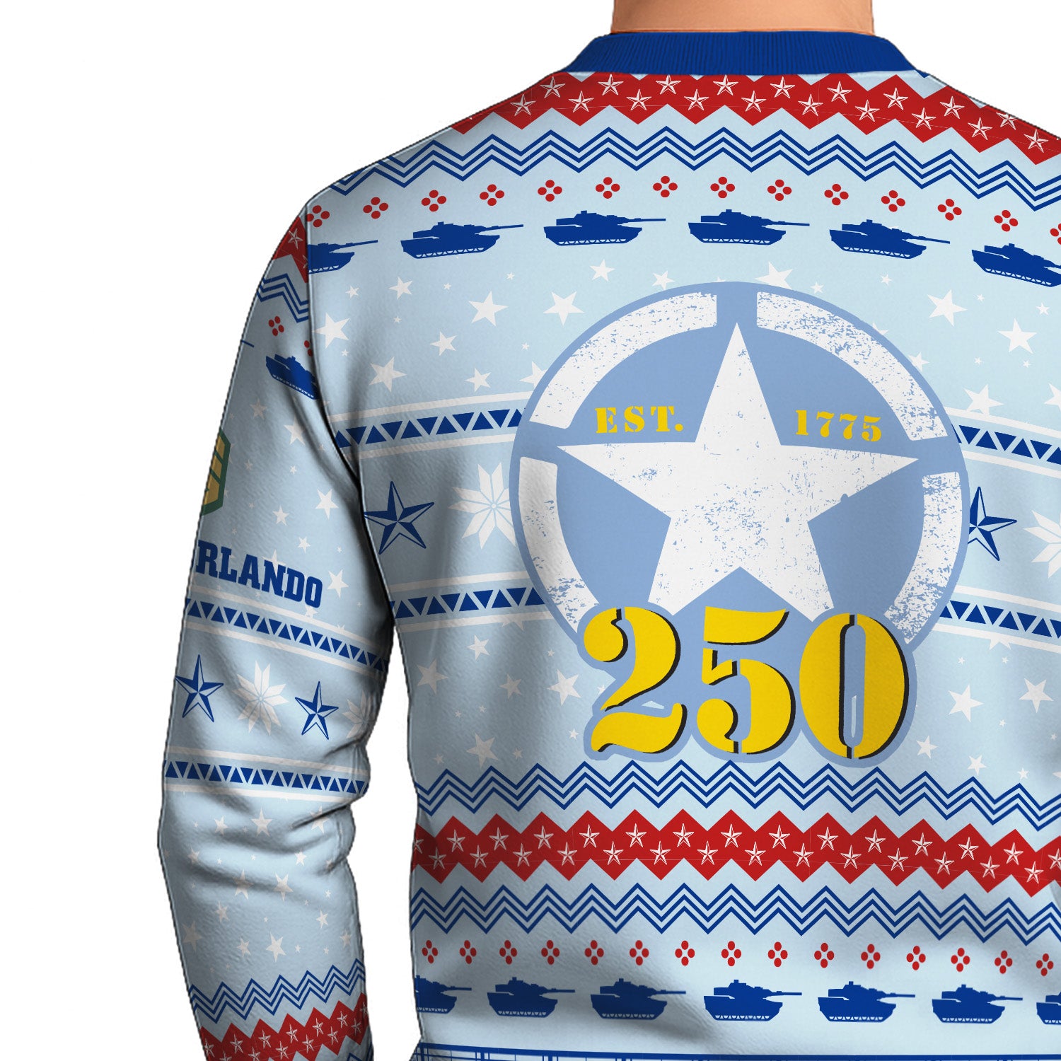 Custom Ranks And Text US Army Ugly Christmas Sweater for Women Men KRUST02