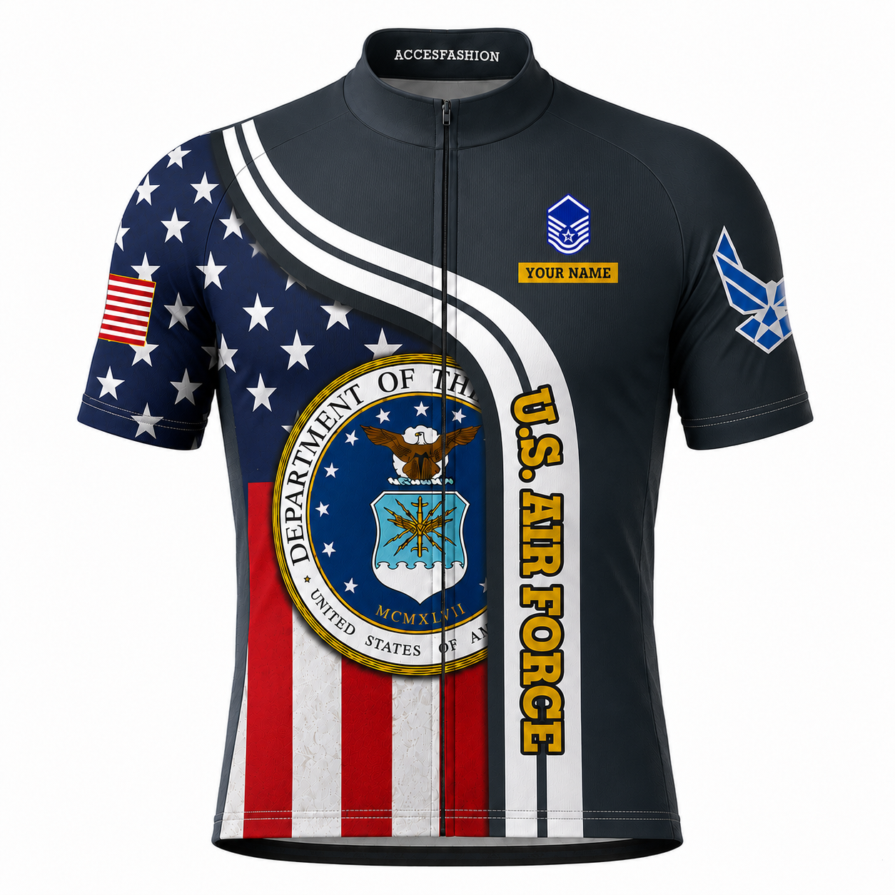 Personalized Military U.S. Air Force Inspired Cycling Jersey Kit
