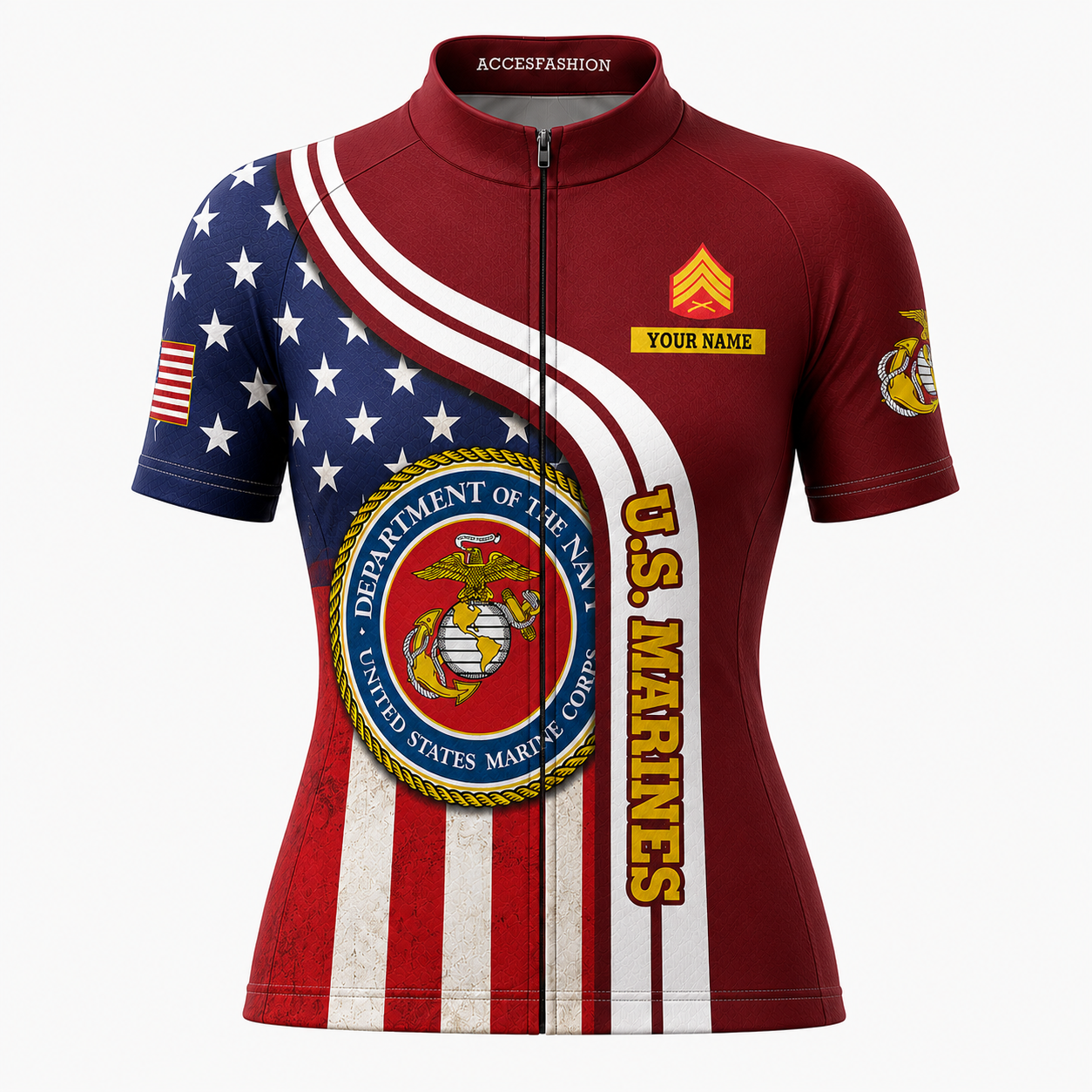 Personalized Military U.S. Marines Inspired Cycling Jersey Kit