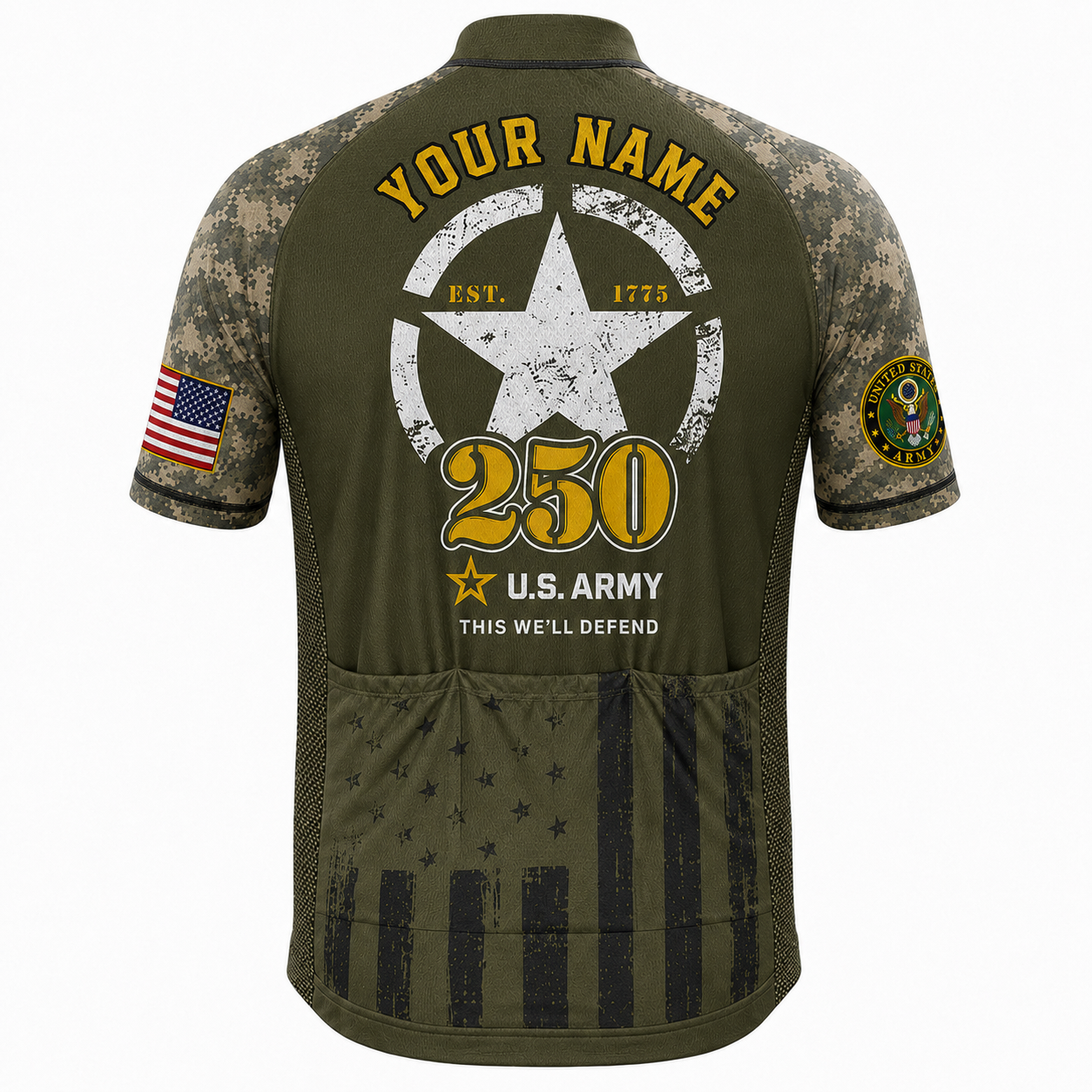 Personalized U.S. Army 250th Anniversary Cycling Kit