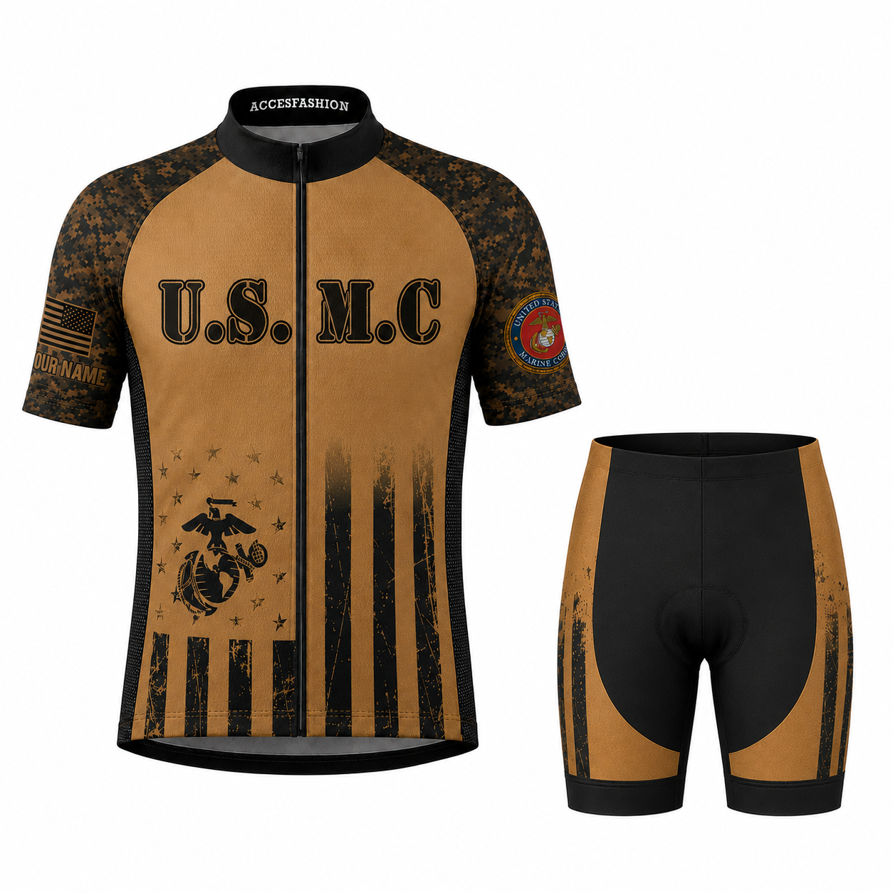 Personalized U.S. Marine Corps (U.S.M.C) 250th Birthday Cycling Kit
