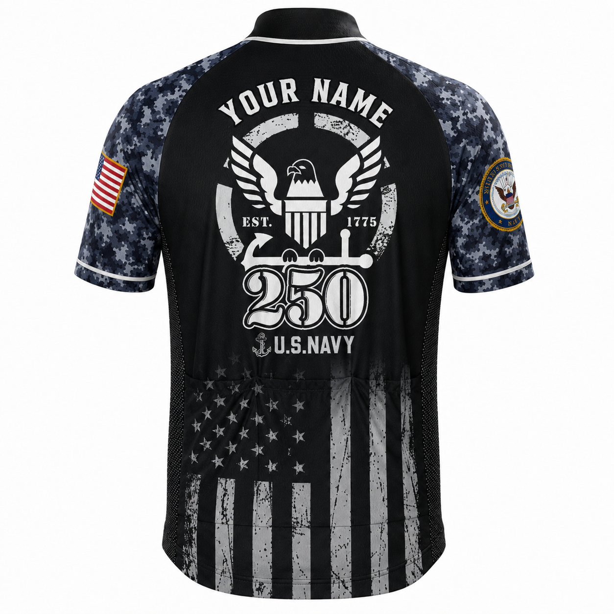Personalized U.S. Navy 250th Cycling Jersey Kit