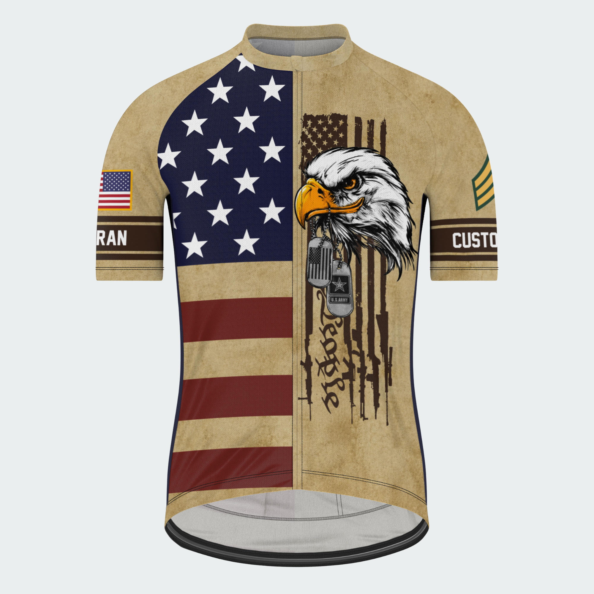 Men’s Custom Veteran Eagle Patriotic Cycling Jersey & Kit