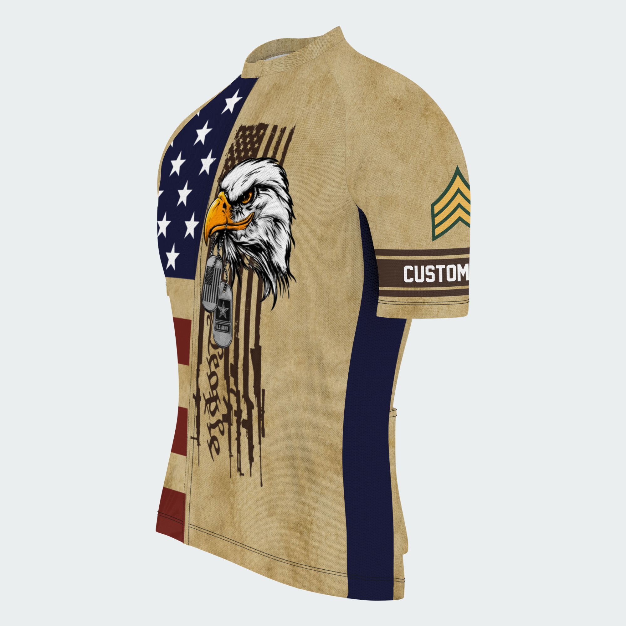 Men’s Custom Veteran Eagle Patriotic Cycling Jersey & Kit