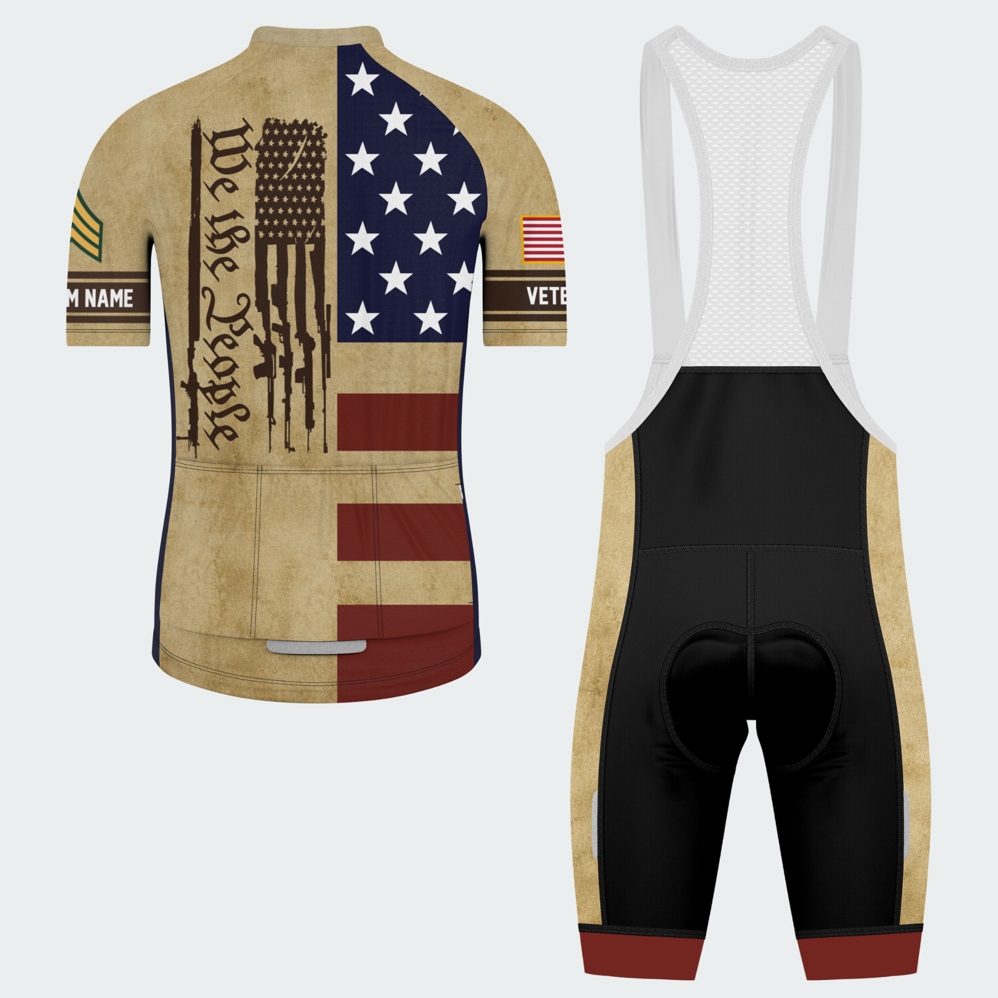 Men’s Custom Veteran Eagle Patriotic Cycling Jersey & Kit