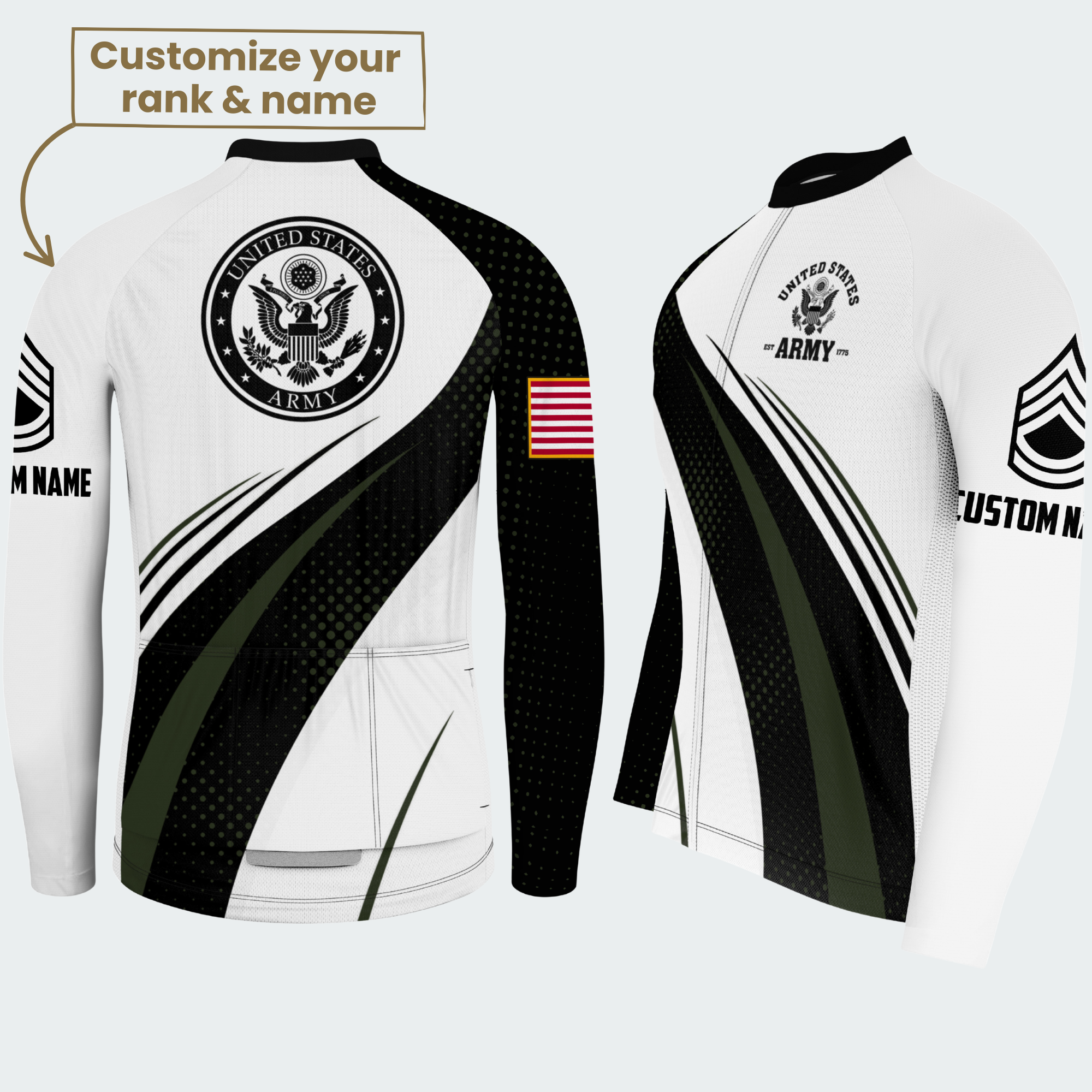 Men’s Personalized U.S. Army Proud Veteran Cycling Jersey & Kit