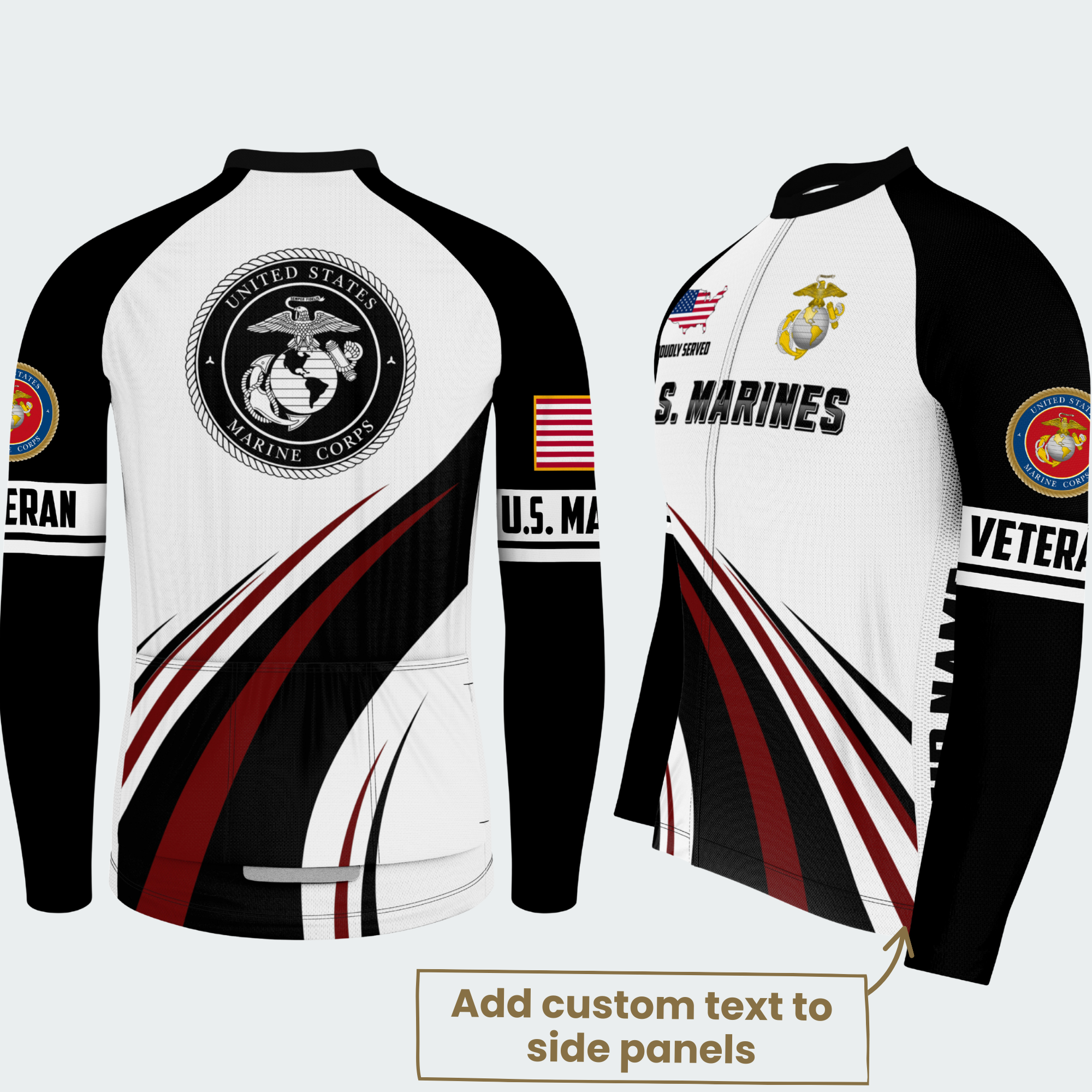 Men’s Personalized U.S. Marines Proudly Served Cycling Jersey & Kit