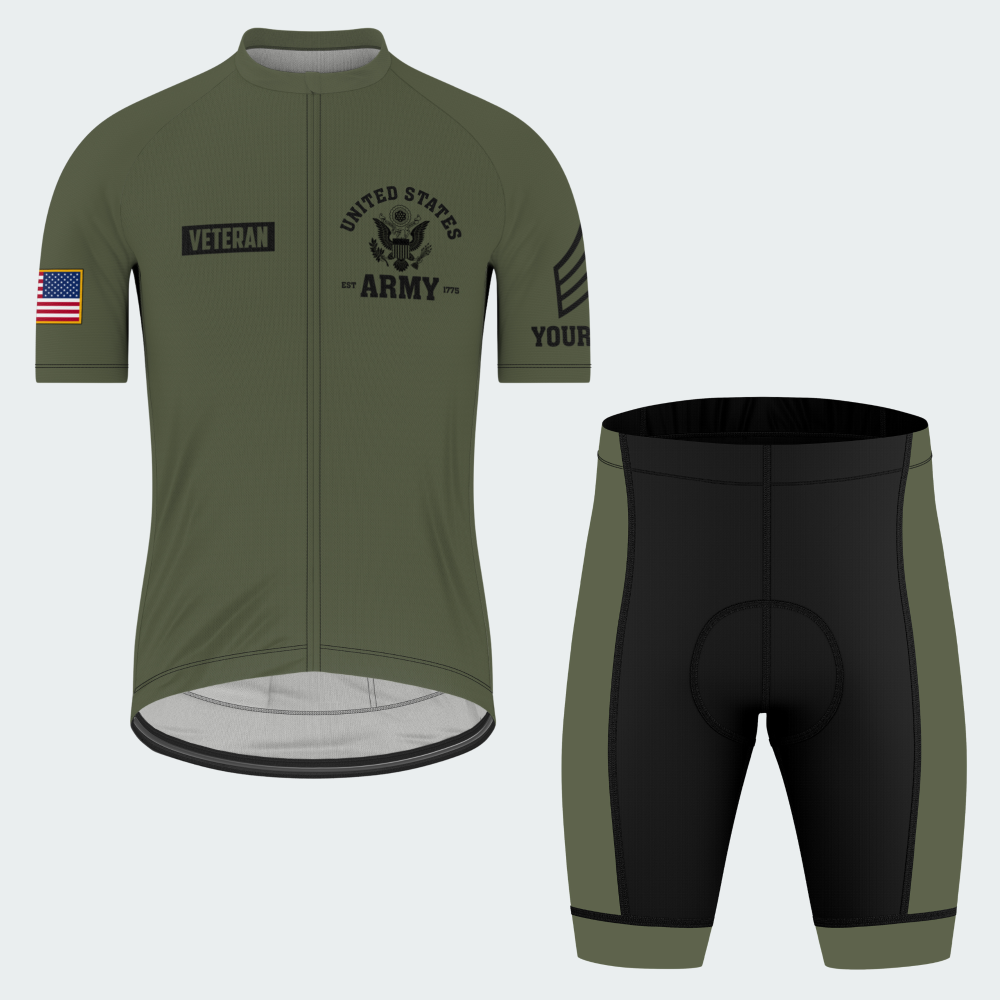 Men’s Personalized Proud Army Veteran Cycling Jersey & Kit
