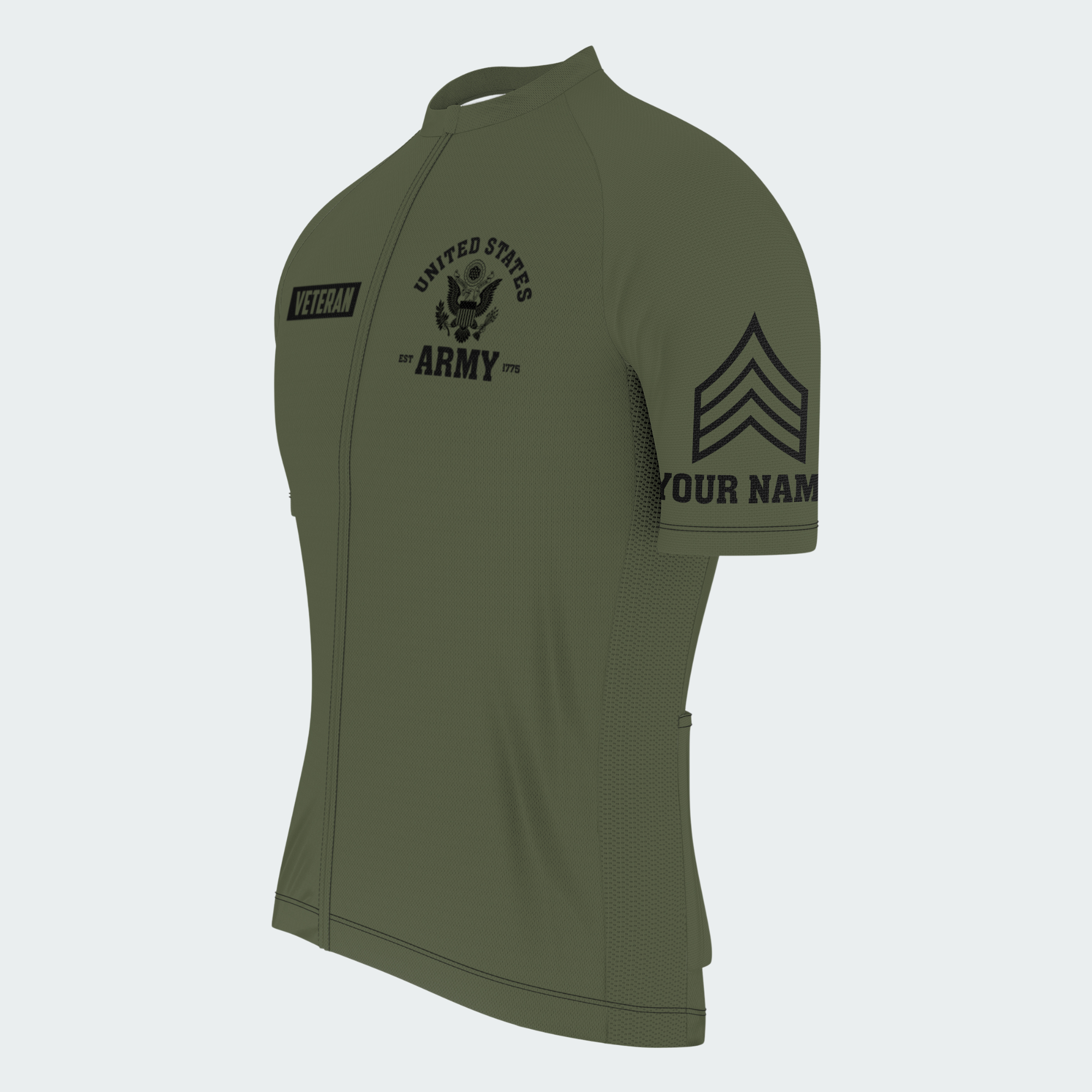 Men’s Personalized Proud Army Veteran Cycling Jersey & Kit