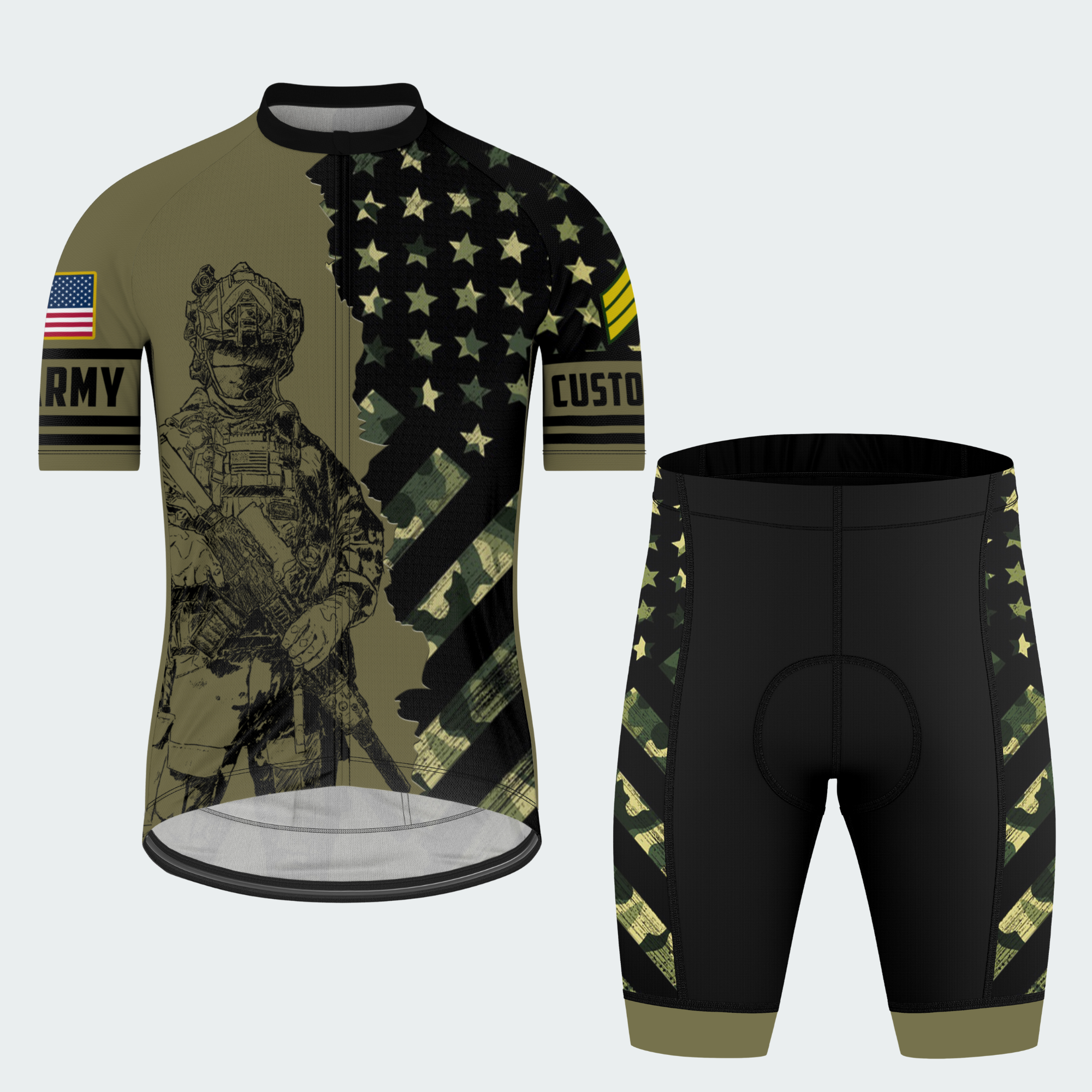 Men’s Personalized I Walked The Walk Army Veteran Cycling Jersey & Kit