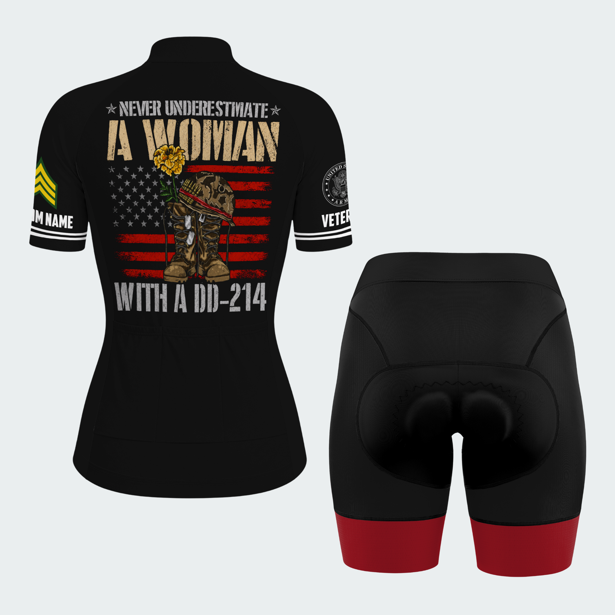 Women’s Personalized Army Female Veteran DD-214 Cycling Jersey & Kit