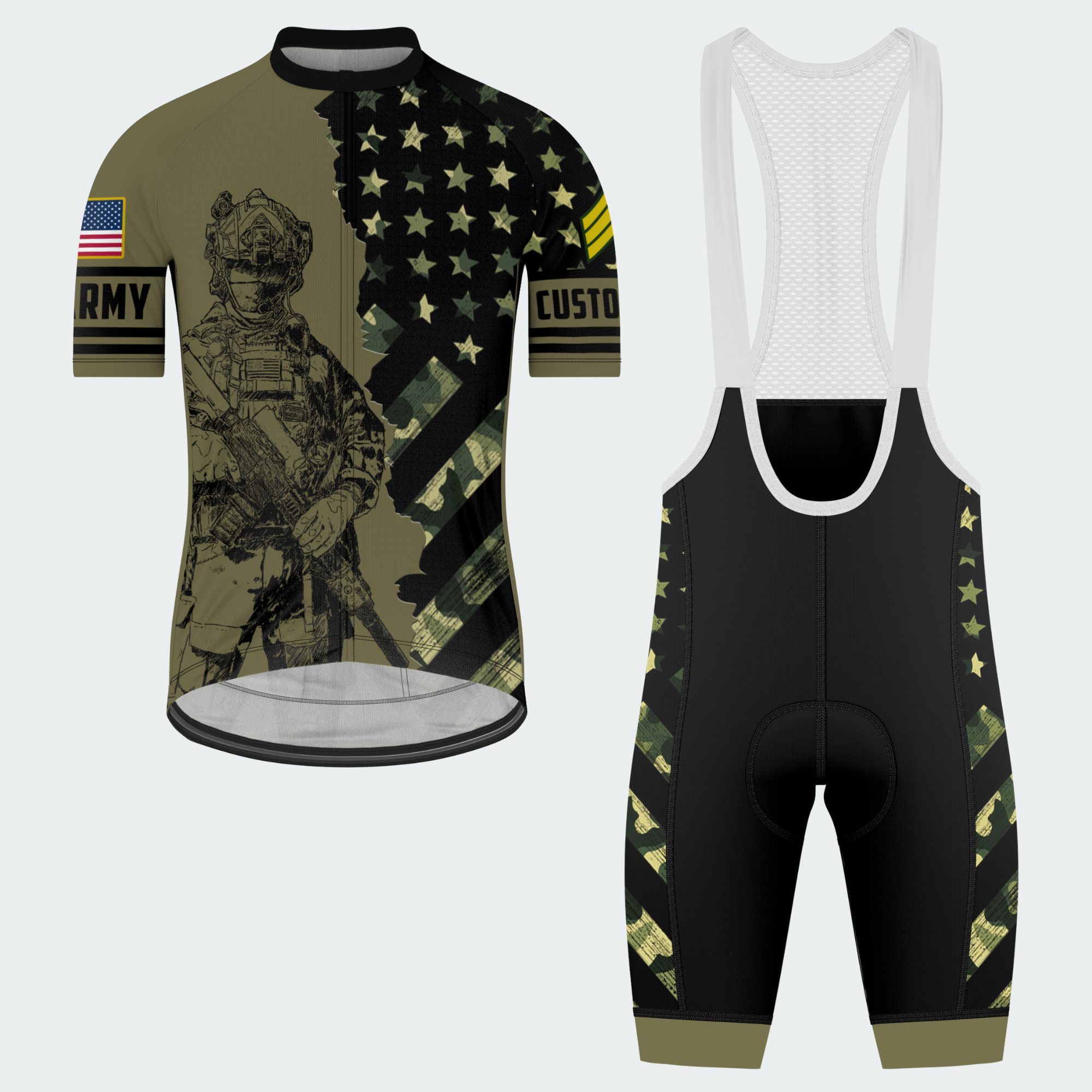 Men’s Personalized I Walked The Walk Army Veteran Cycling Jersey & Kit