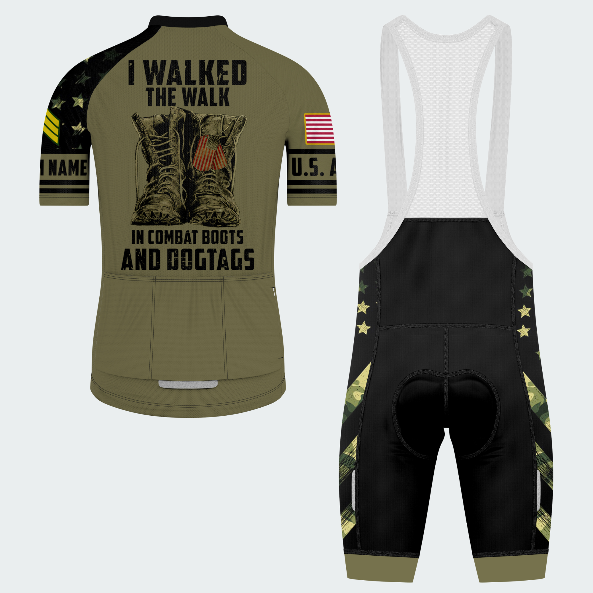 Men’s Personalized I Walked The Walk Army Veteran Cycling Jersey & Kit