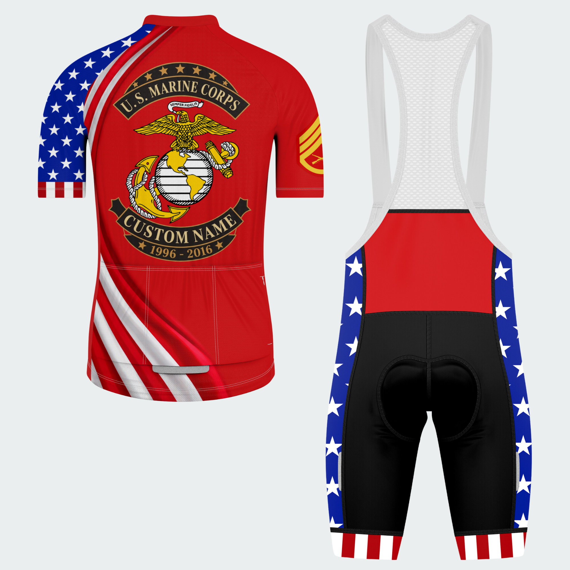 Men’s Personalized U.S. Marine Corps Veteran Cycling Jersey & Kit