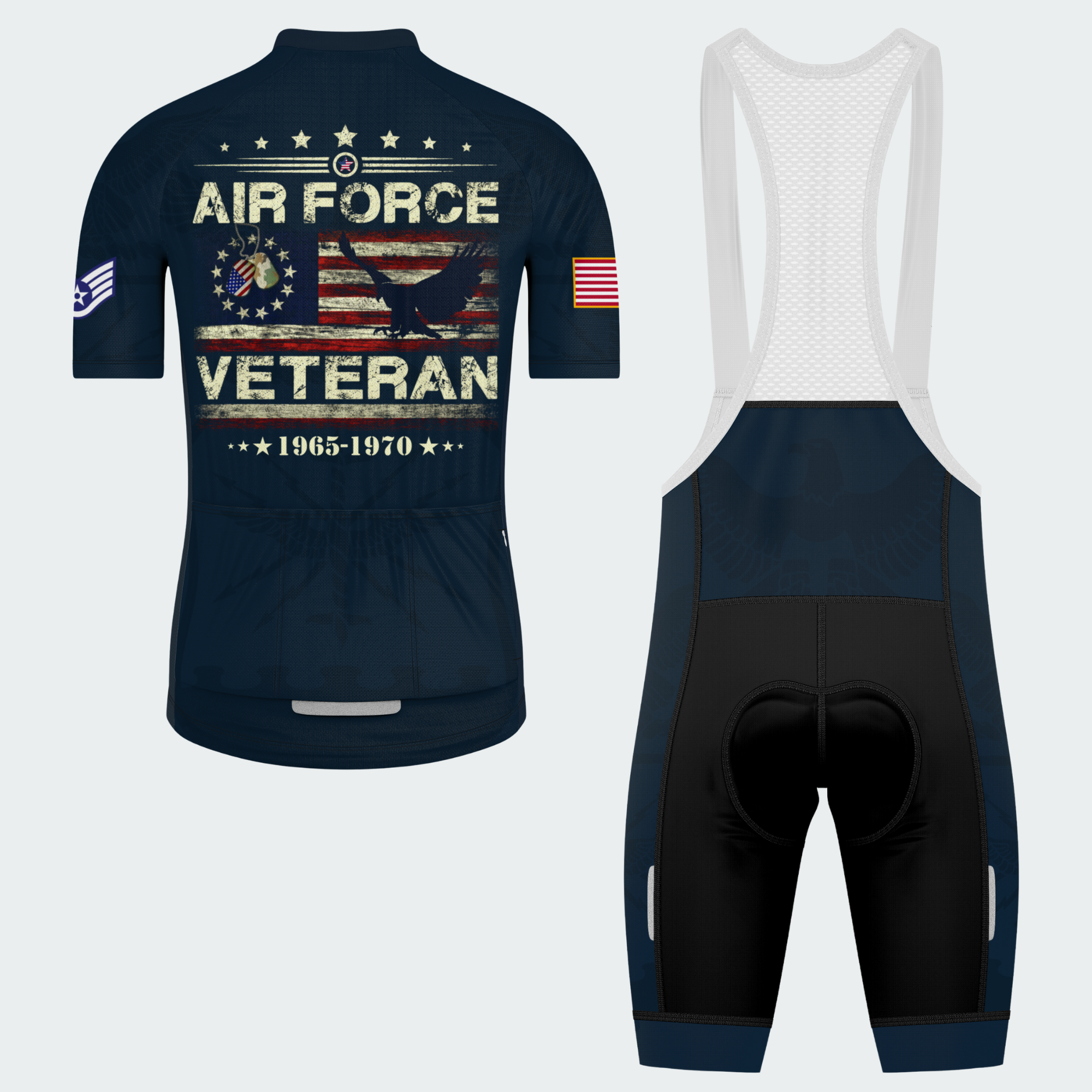 Men’s Air Force Veteran Proudly Served Cycling Jersey & Kit