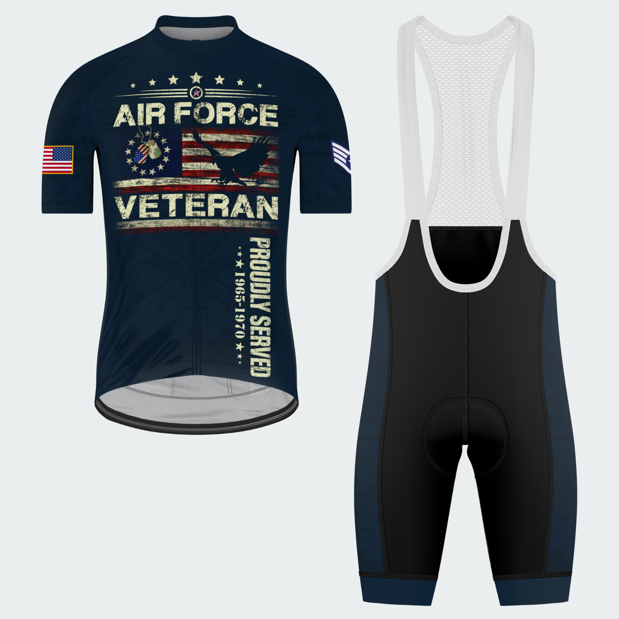 Men’s Air Force Veteran Proudly Served Cycling Jersey & Kit