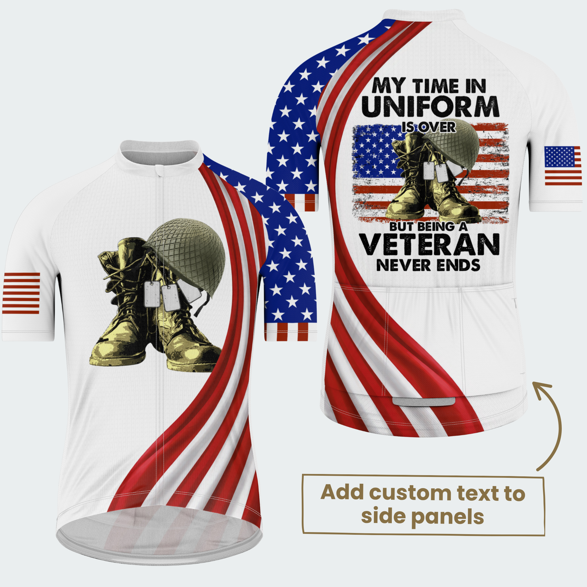 Men’s Being A Veteran Never Ends Patriotic Cycling Jersey