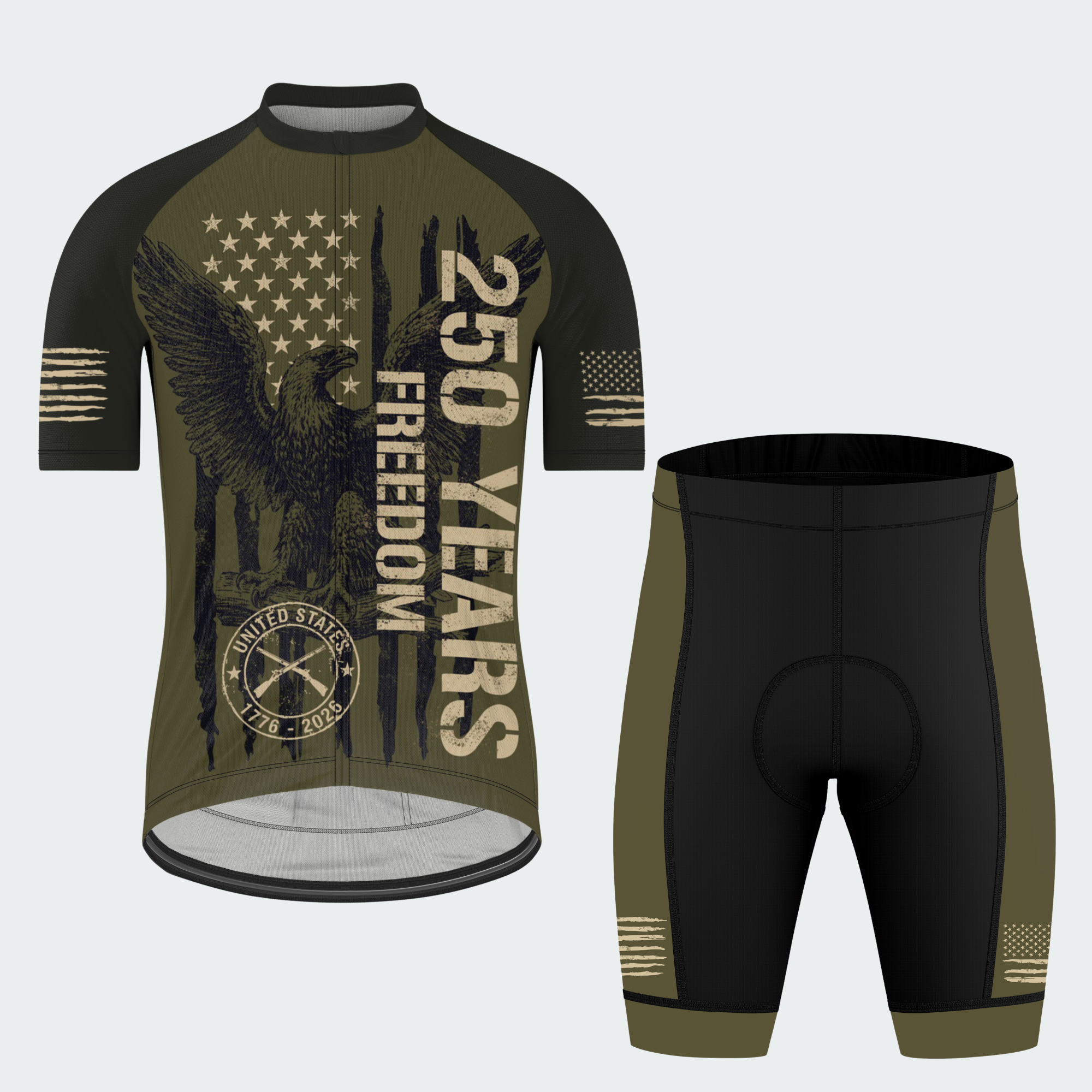 Men’s American Pride 250th Anniversary Freedom Was Earned Regular Fit Cycling Kit