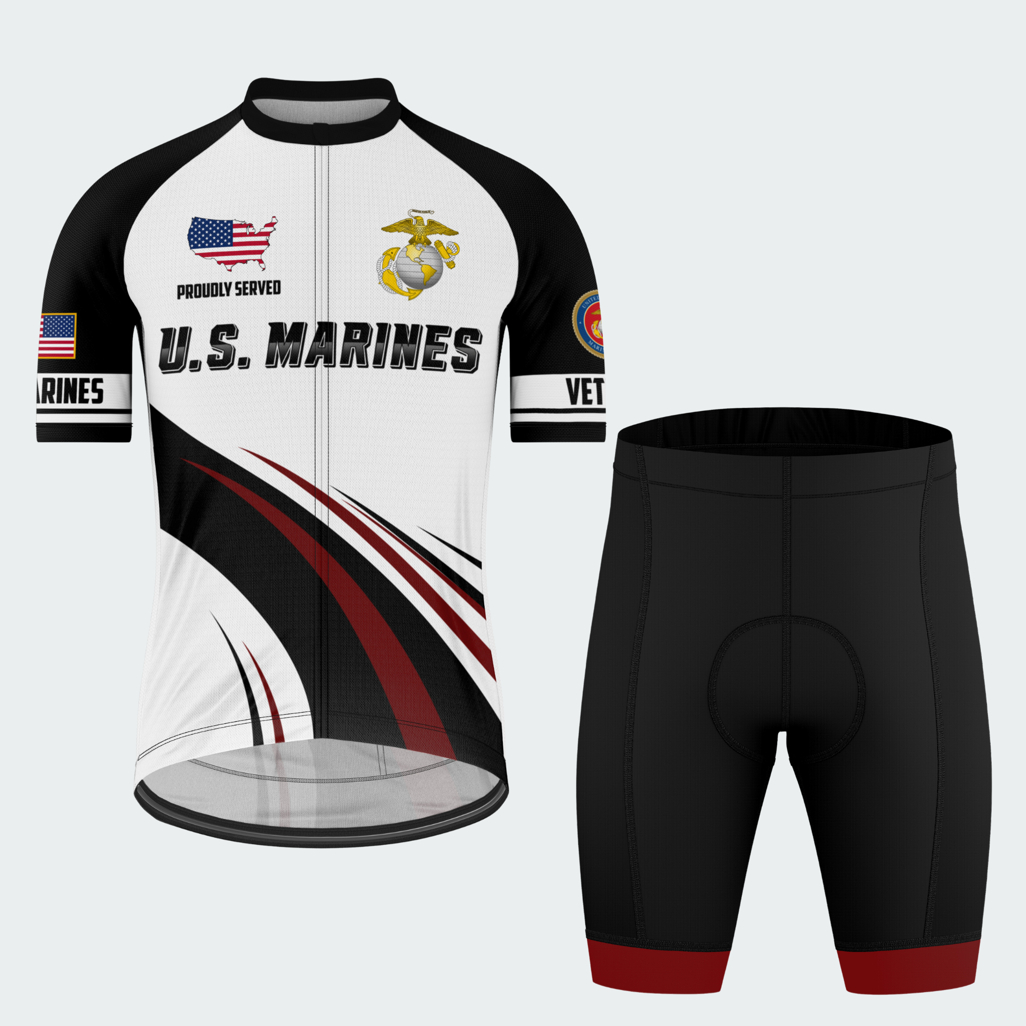 Men’s Personalized U.S. Marines Proudly Served Cycling Jersey & Kit