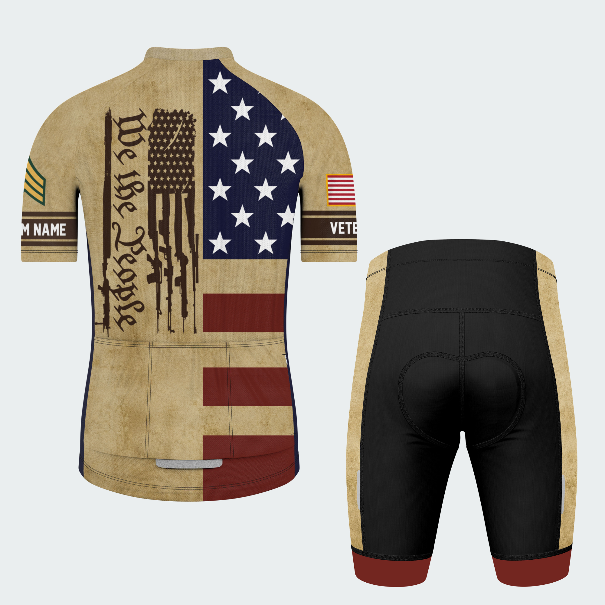 Men’s Custom Veteran Eagle Patriotic Cycling Jersey & Kit