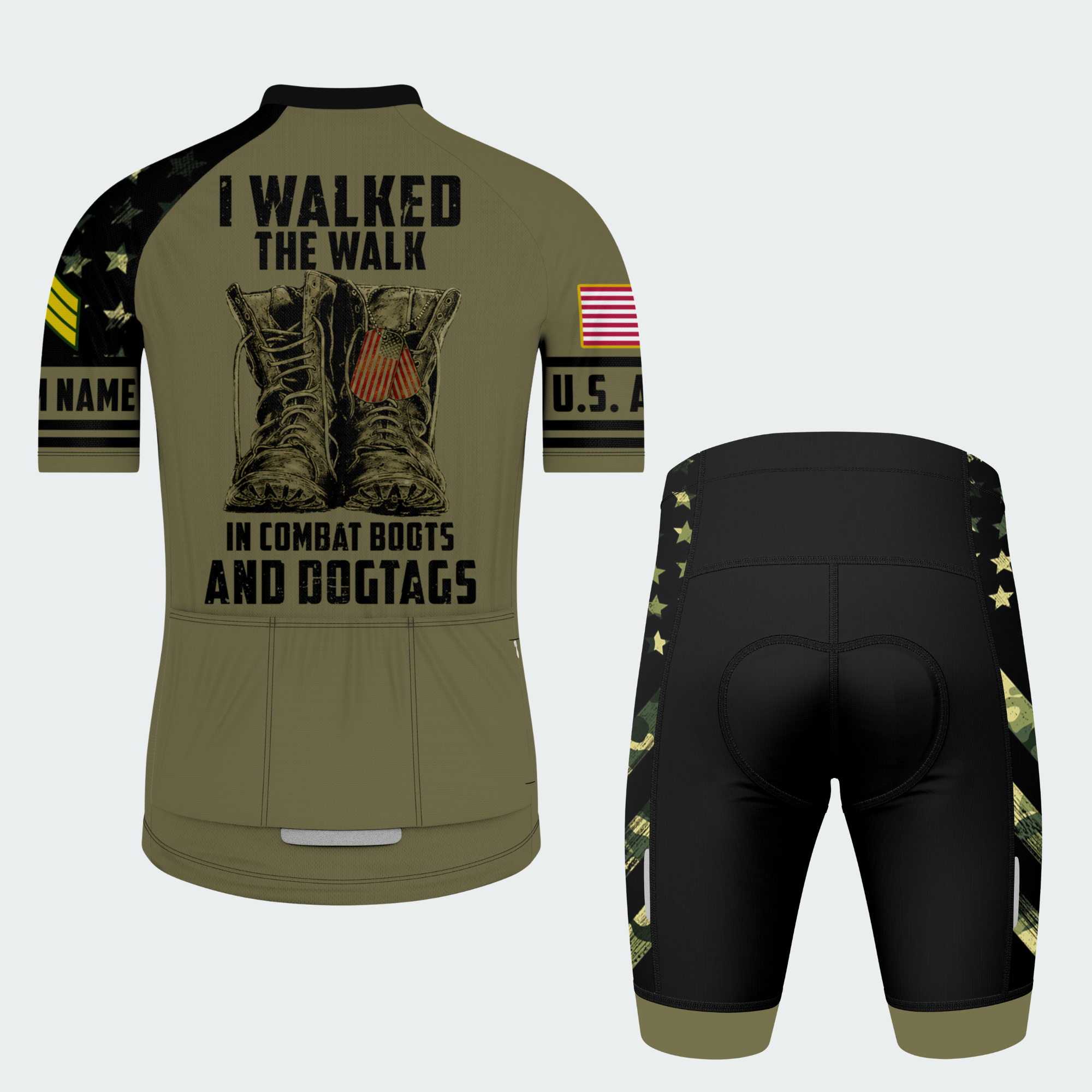 Men’s Personalized I Walked The Walk Army Veteran Cycling Jersey & Kit