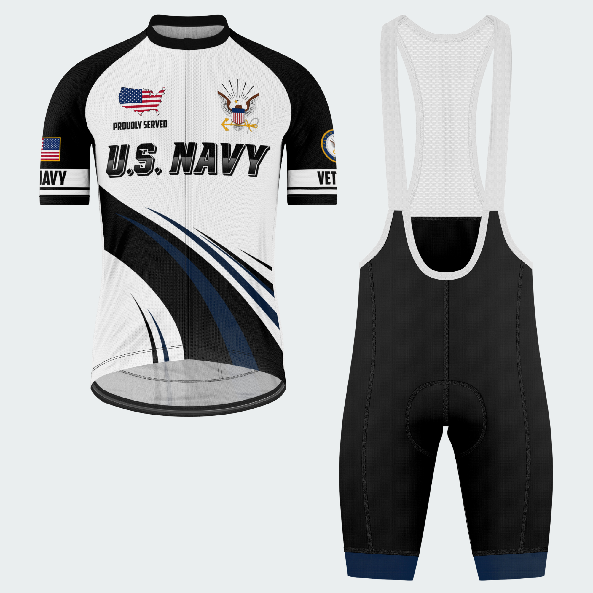 Men’s Personalized U.S. Navy Proudly Served Cycling Jersey & Kit
