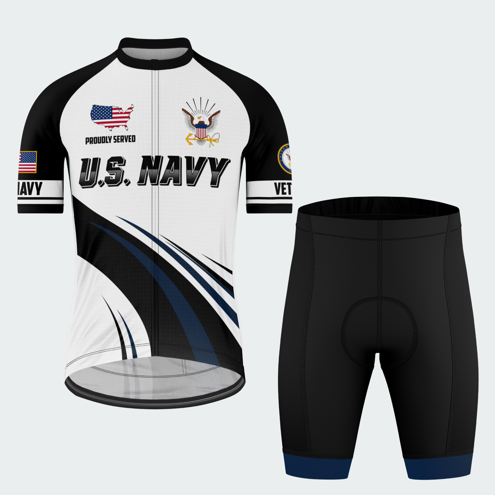Men’s Personalized U.S. Navy Proudly Served Cycling Jersey & Kit