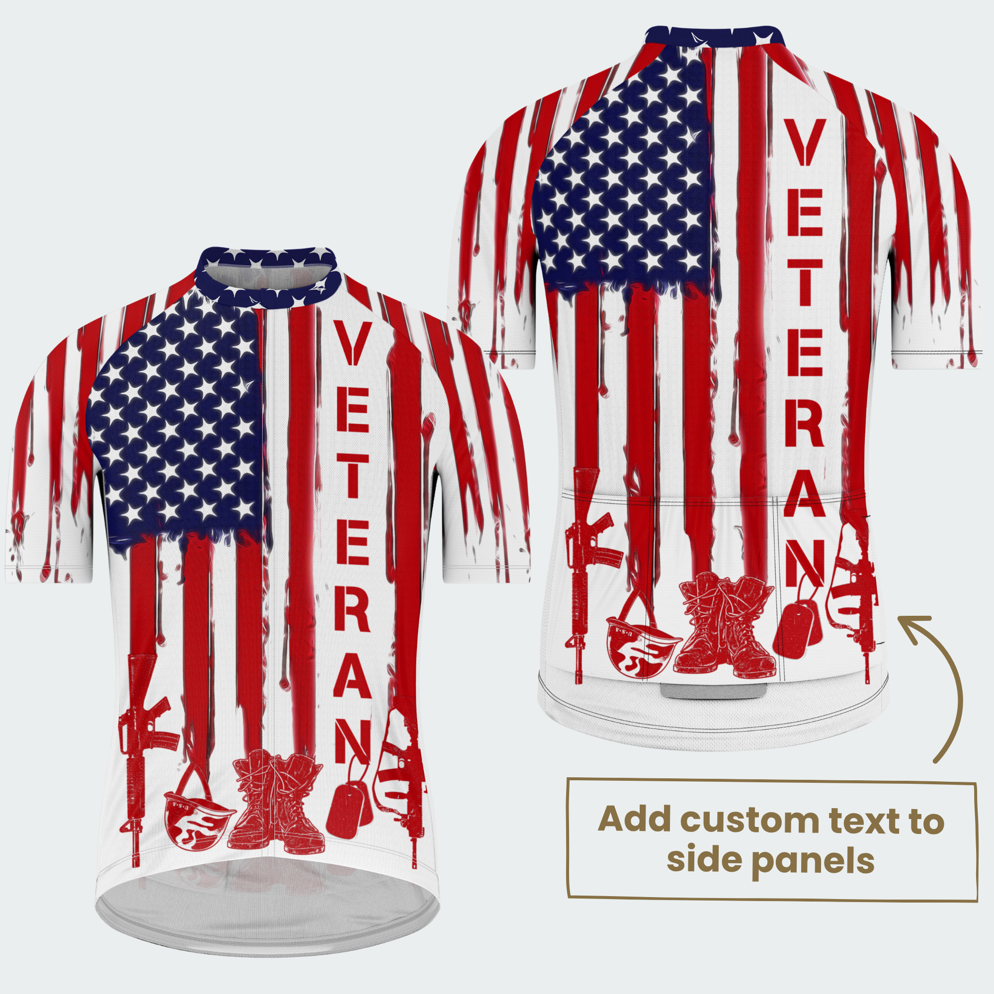 Men’s Proud Veteran American Flag Cycling Jersey & Kit