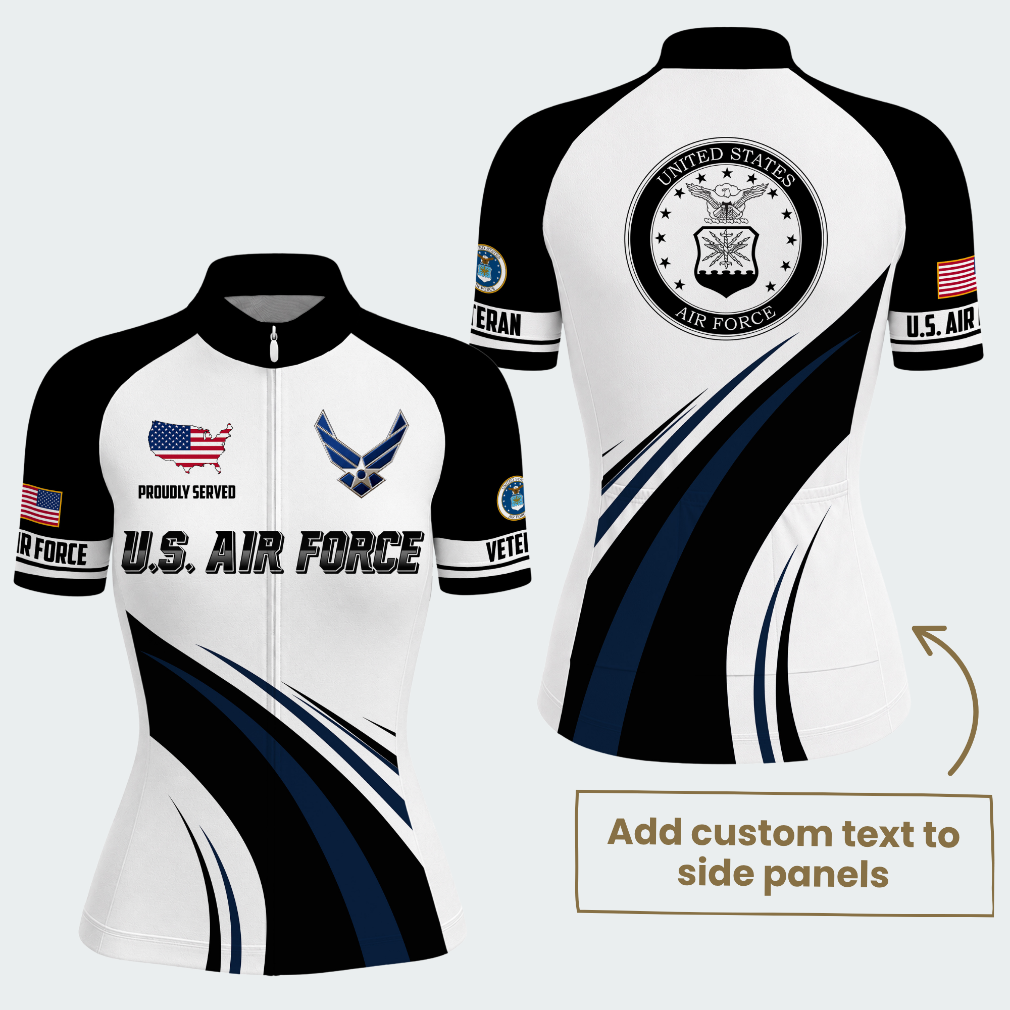 Women’s Personalized U.S. Air Force Proudly Served Cycling Jersey & Kit