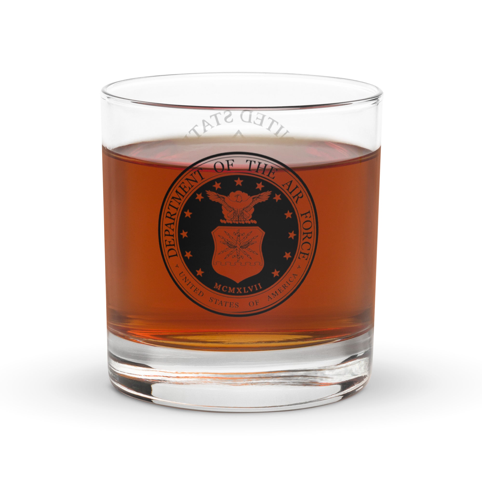 US Air Force E-9 First sergeant Insignia Rocks Glass