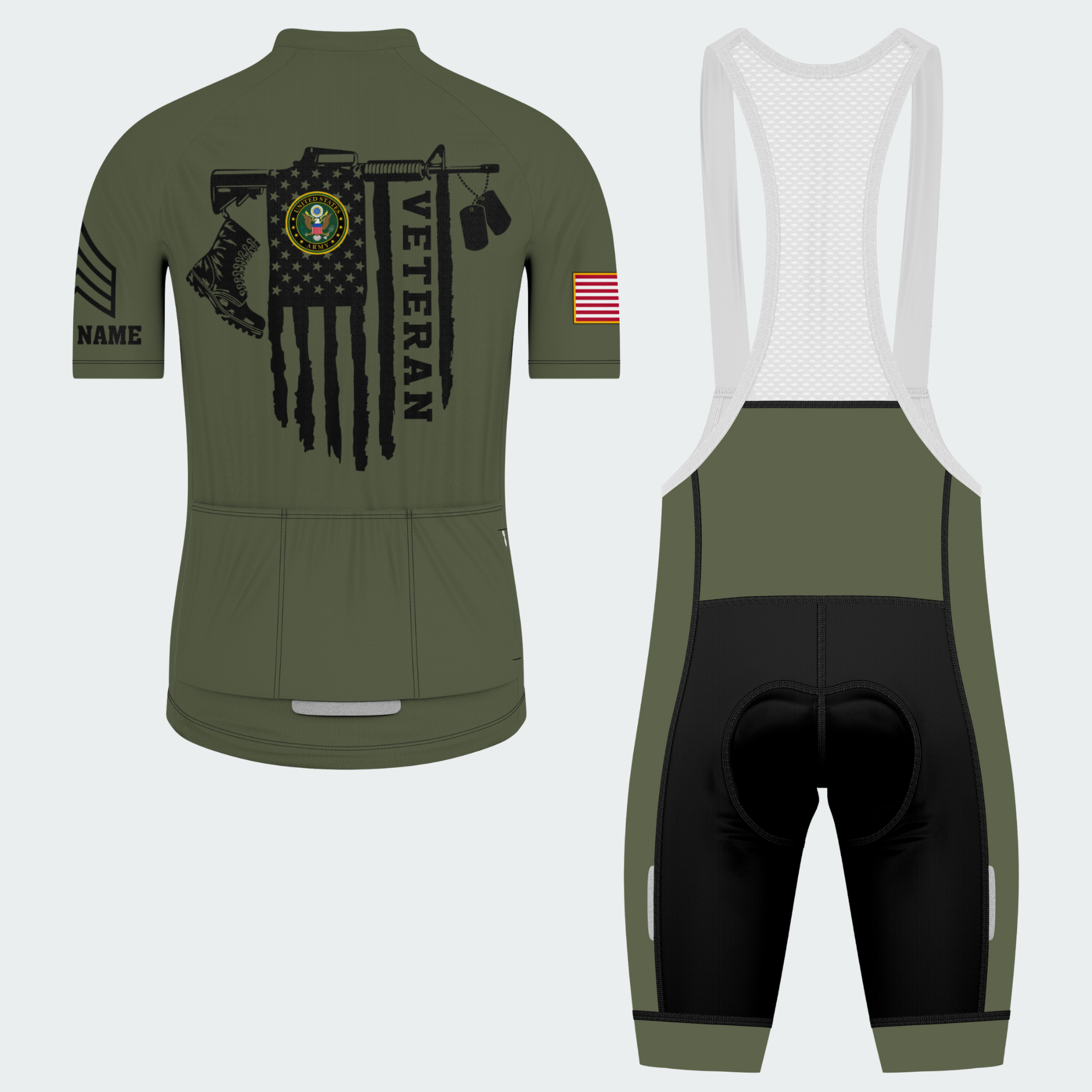 Men’s Personalized Proud Army Veteran Cycling Jersey & Kit