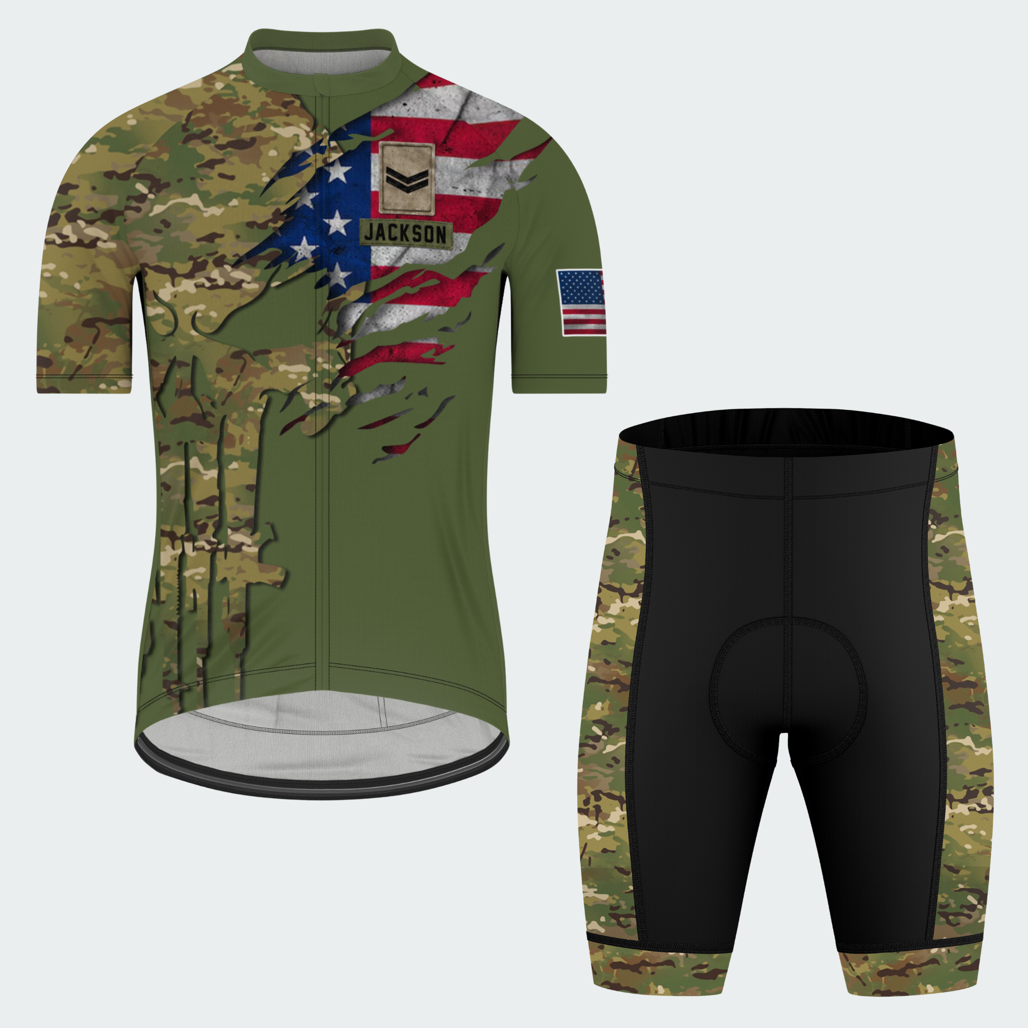 Men’s Personalized U.S. Army Veteran Dad Cycling Jersey & Kit