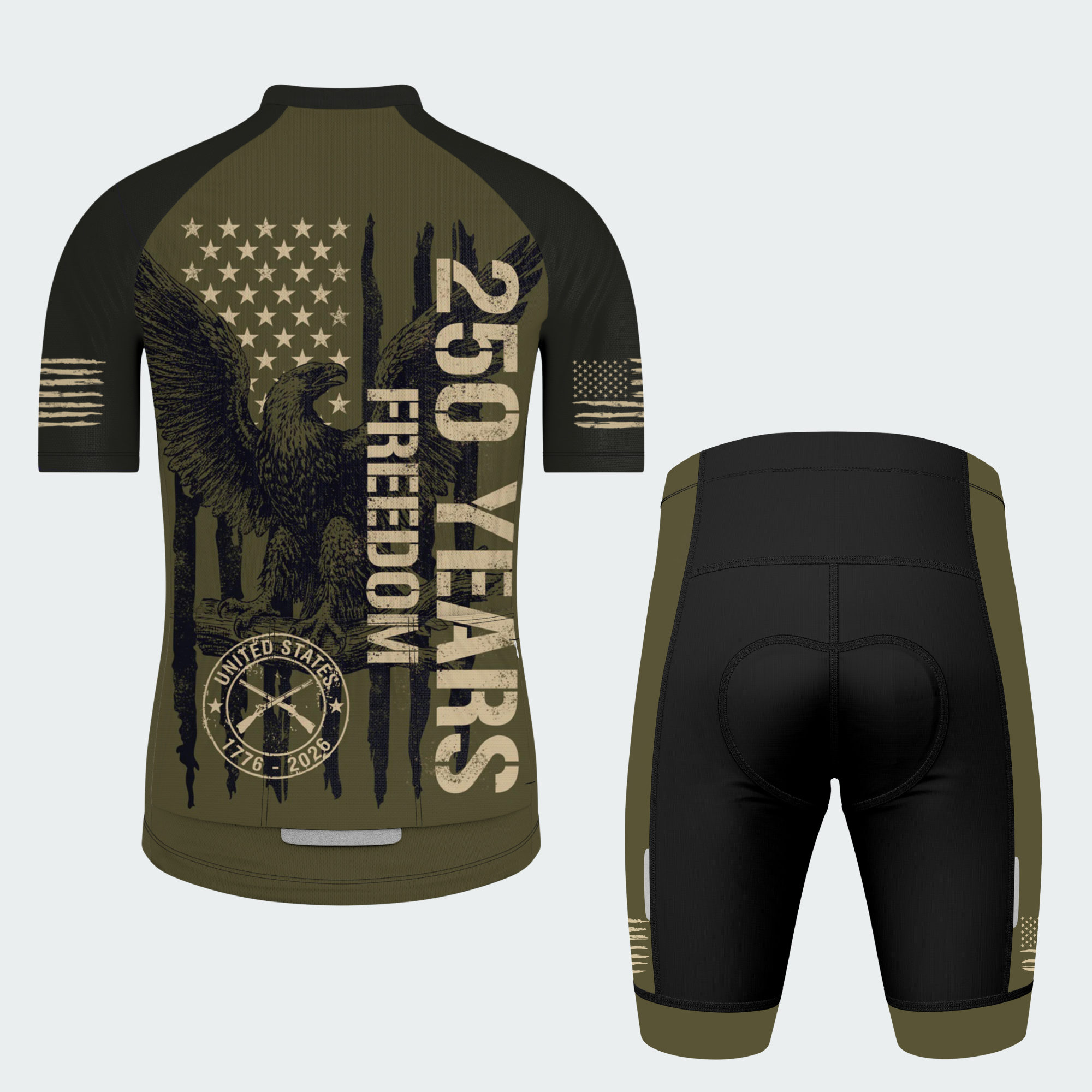 Men’s American Pride 250th Anniversary Freedom Was Earned Regular Fit Cycling Kit