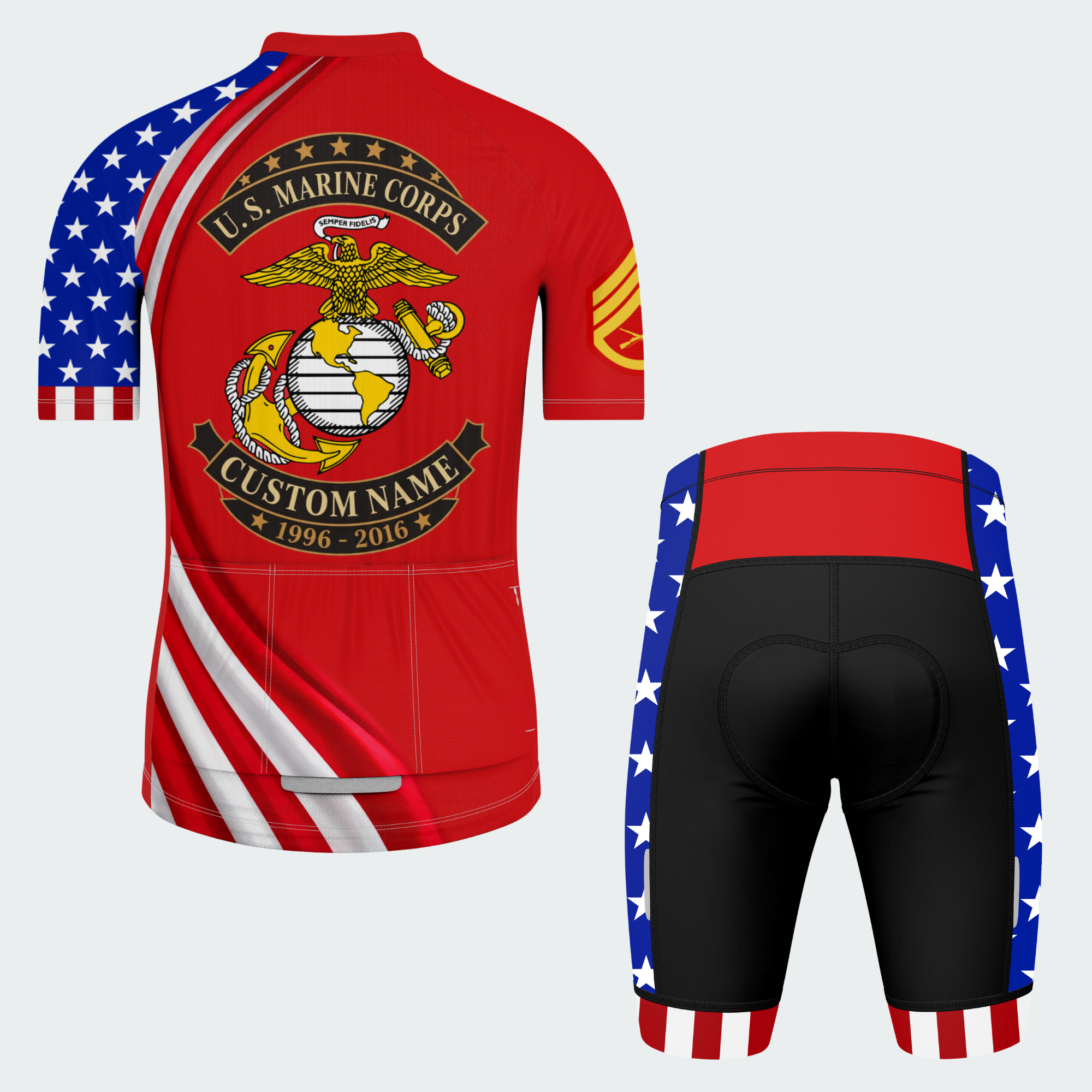 Men’s Personalized U.S. Marine Corps Veteran Cycling Jersey & Kit