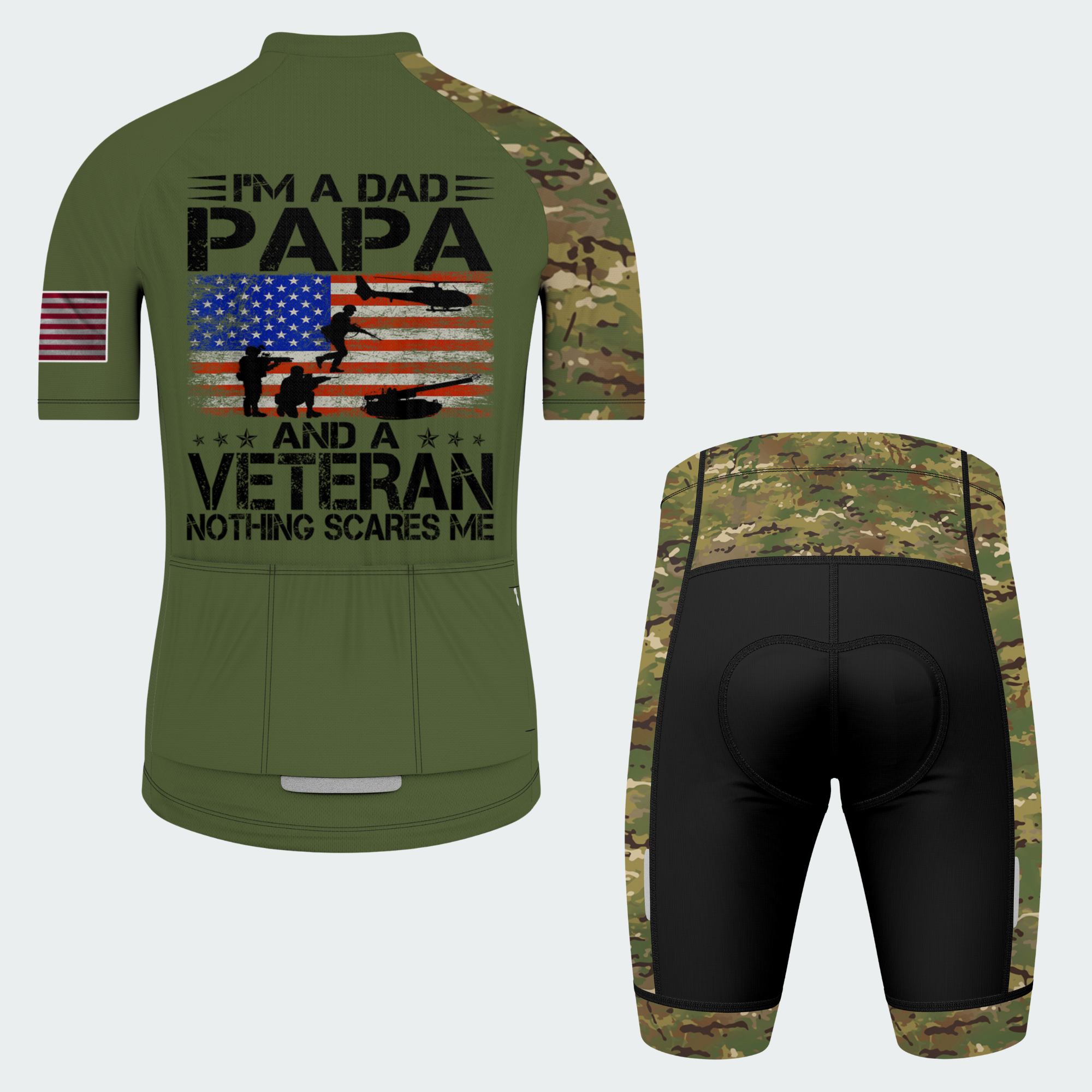 Men’s Personalized U.S. Army Veteran Dad Cycling Jersey & Kit