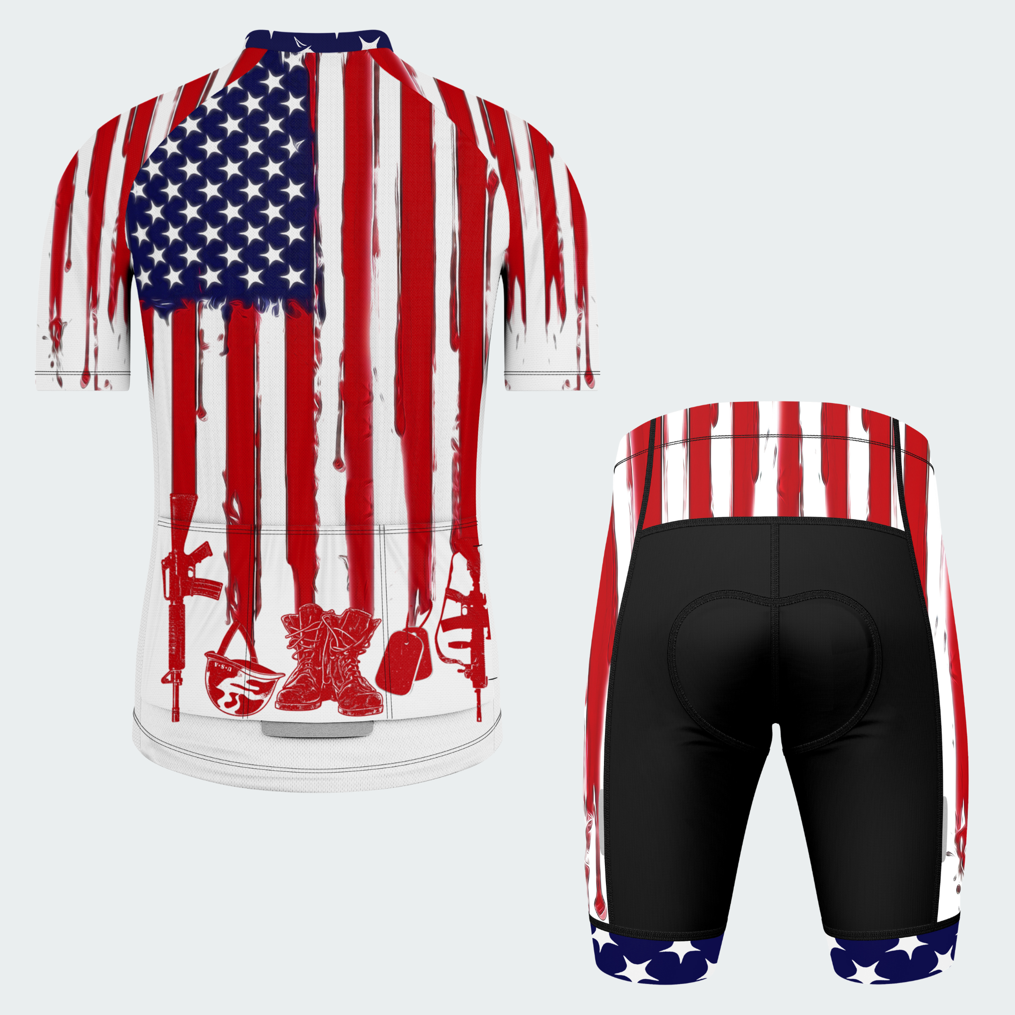 Men’s American Flag Proud Veteran Cycling Jersey & Kit