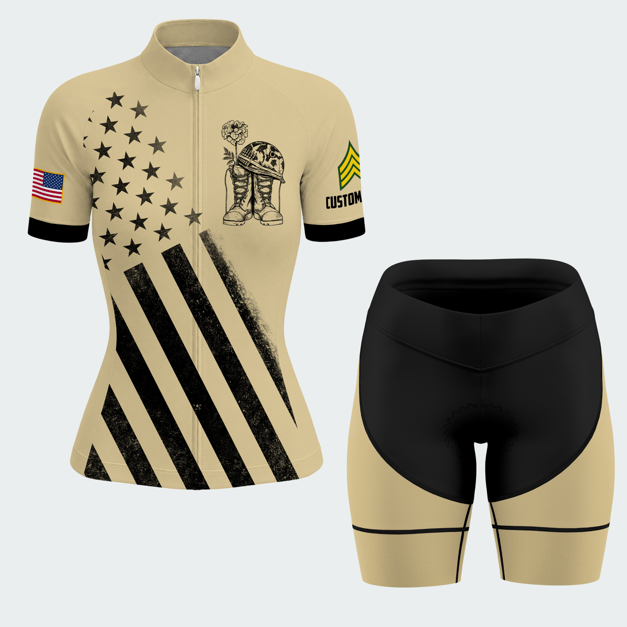 Women’s Personalized Female Veteran Warrior Cycling Jersey & Kit