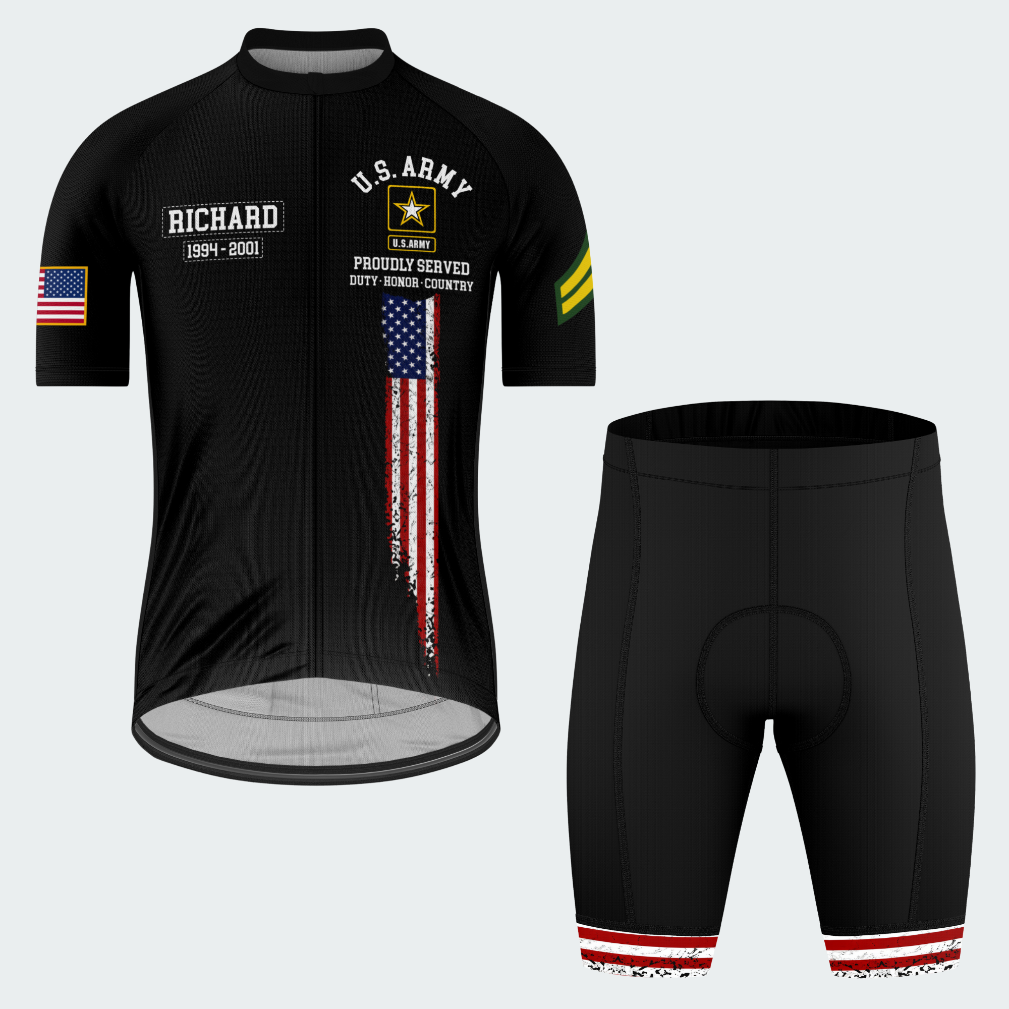 Men’s Personalized Veteran Never Ends Cycling Jersey & Kit