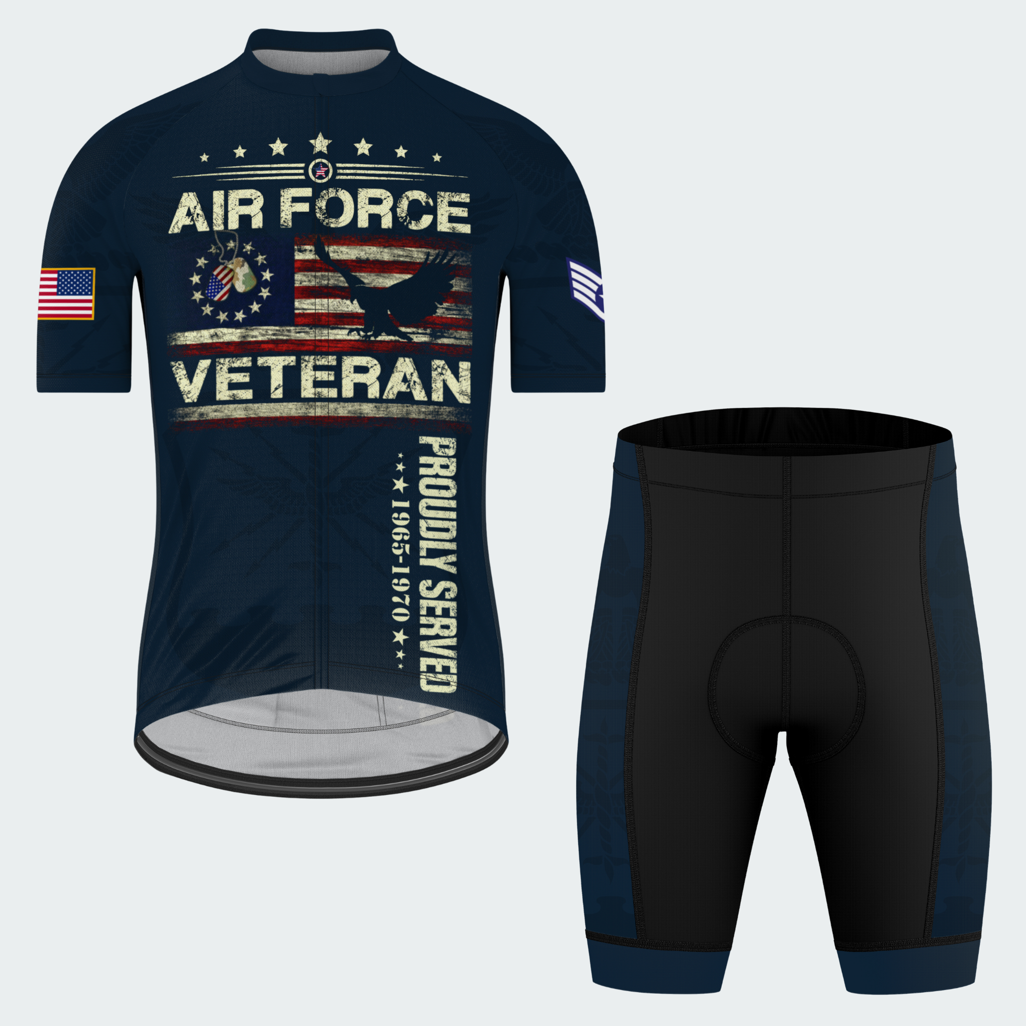 Men’s Air Force Veteran Proudly Served Cycling Jersey & Kit