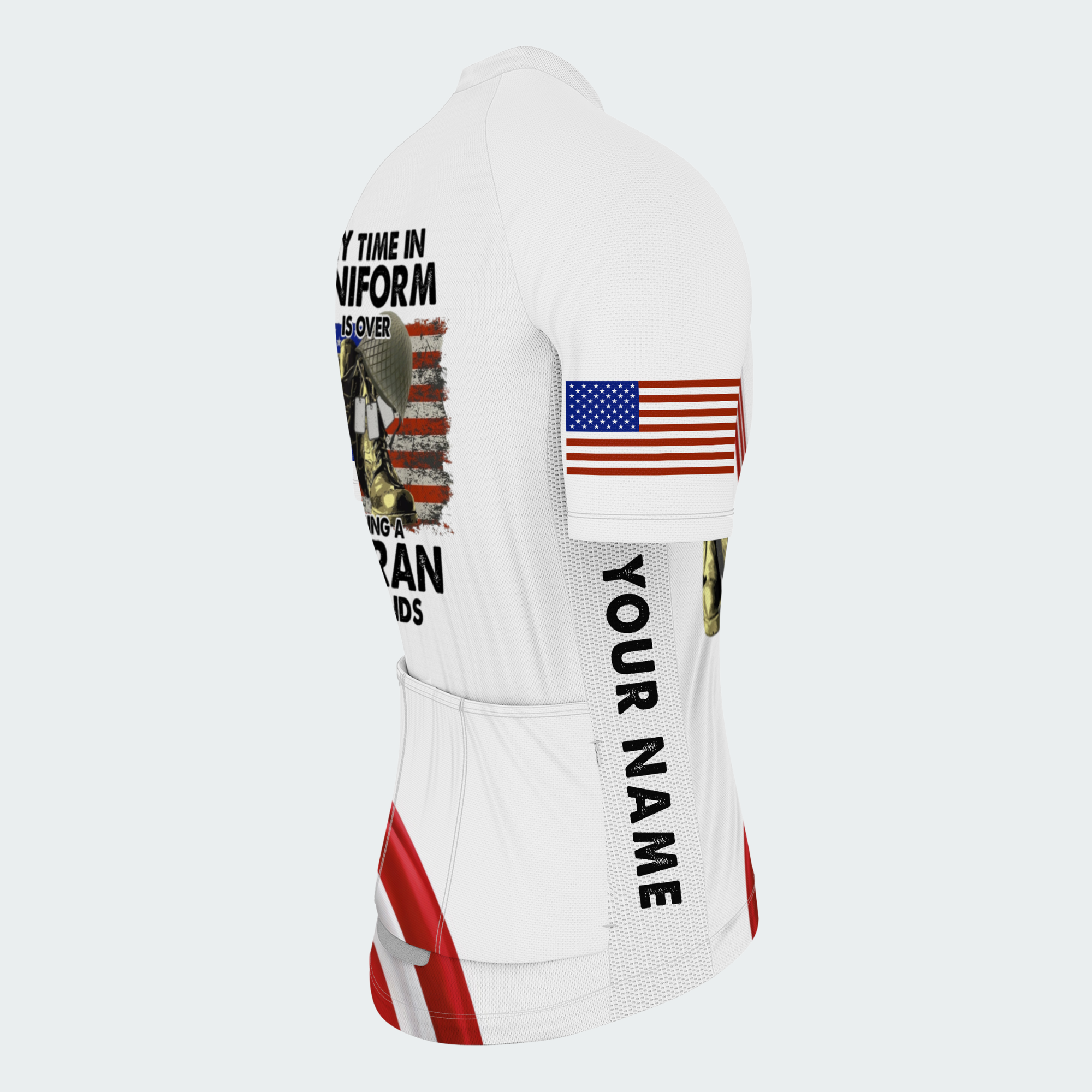 Men’s Being A Veteran Never Ends Patriotic Cycling Jersey